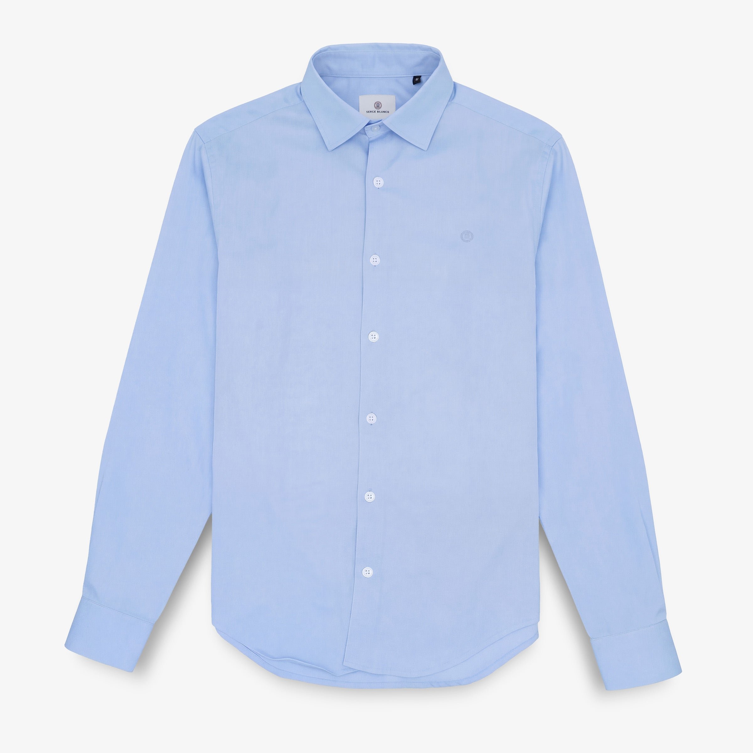 Chemise manches longues en coton bleu ciel SERGE BLANCO Bleu
