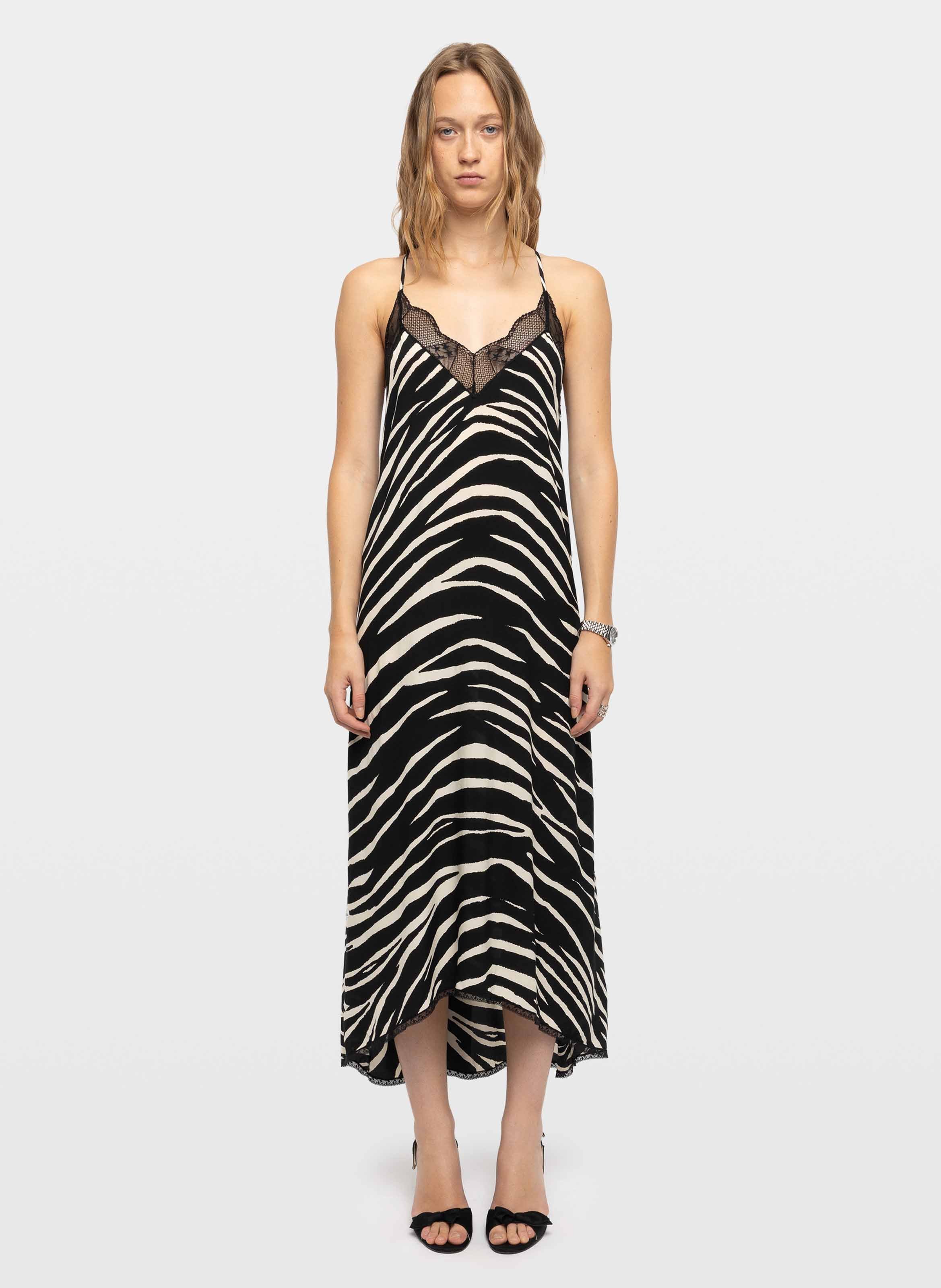 Robe longue ample zébrée ZADIG&VOLTAIRE Noir
