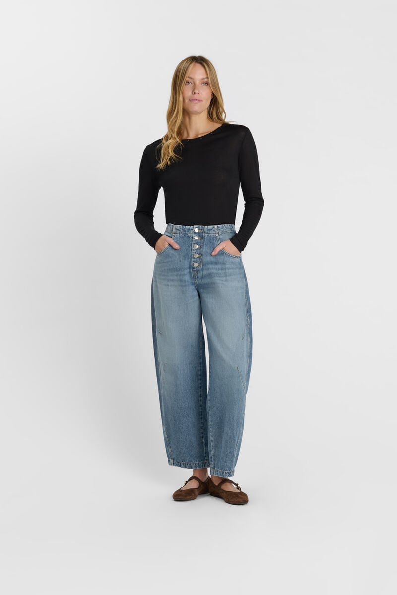Loose jeans, wide, length 34 LE TEMPS DES CERISES Blue