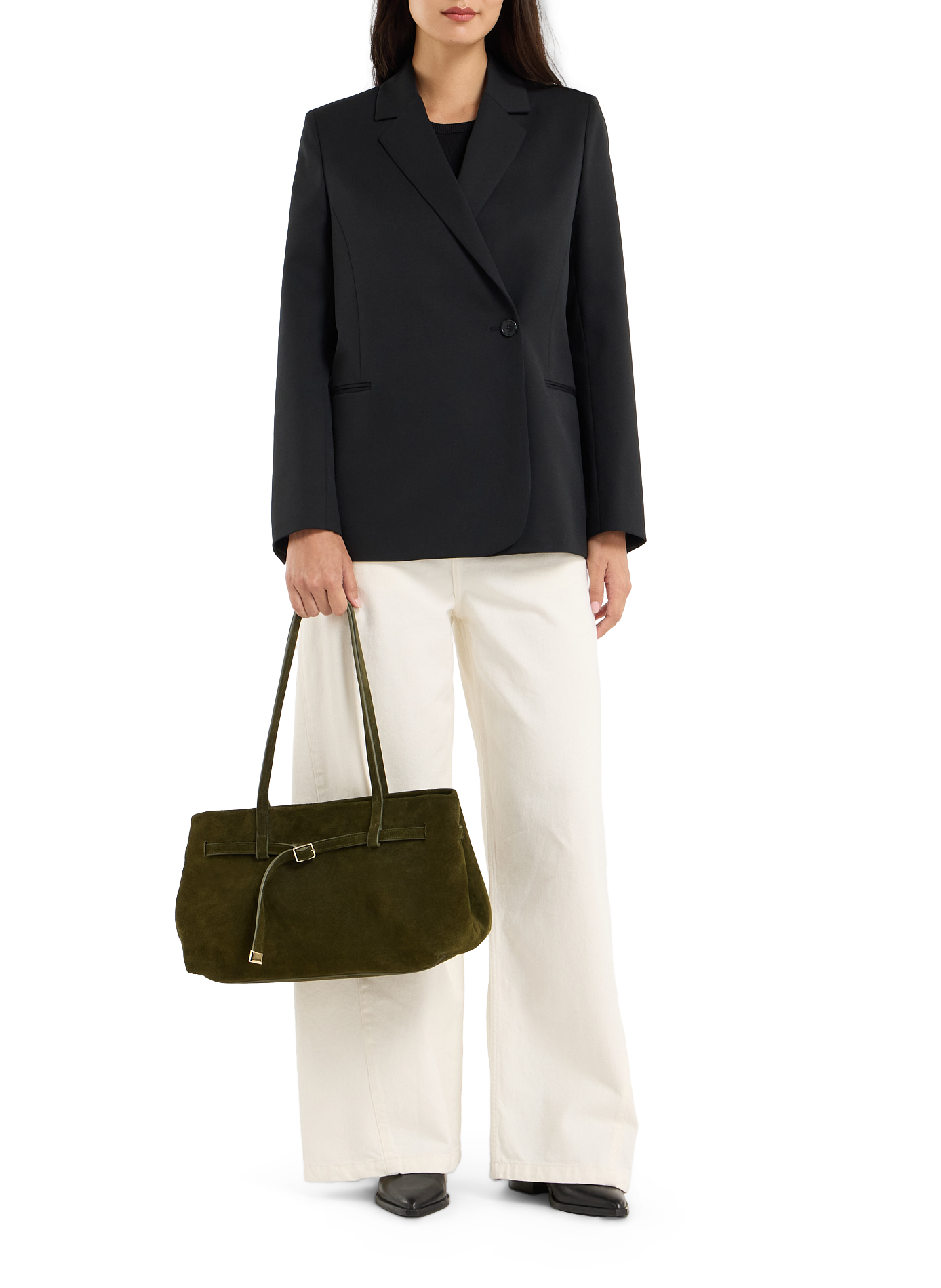 Shoulder bag in leather ilen SAISON 1865 Khaki