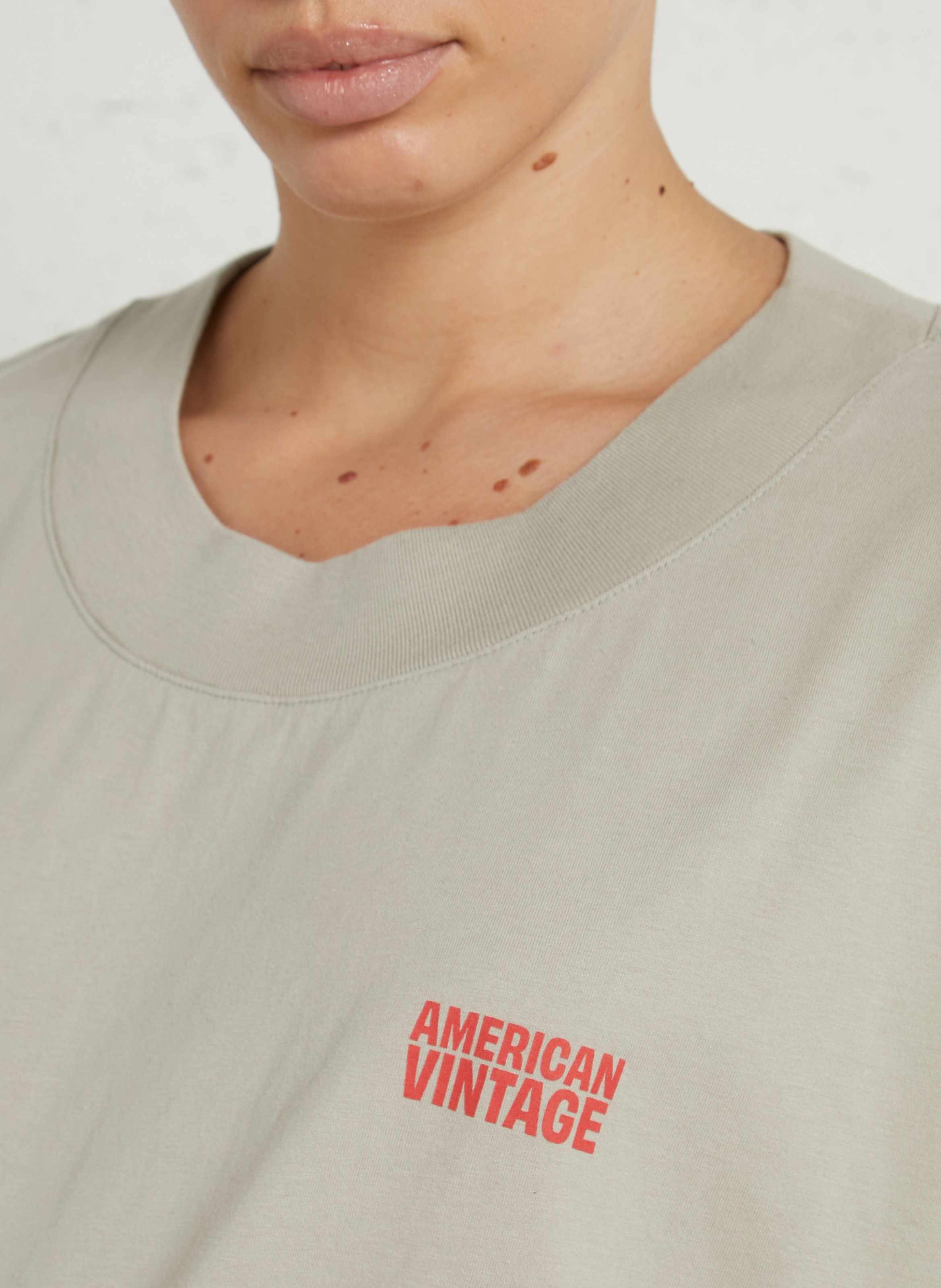 Oversize round-neck cotton T-shirt AMERICAN VINTAGE Grey