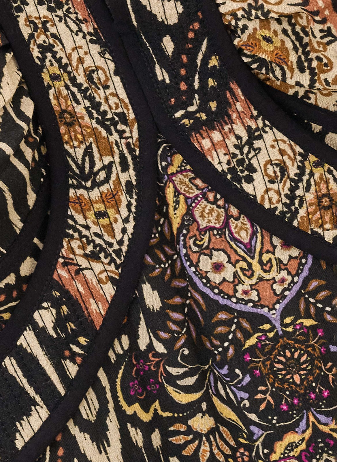 Lange jurk met Tunesische kraag en print BA&SH Zwart