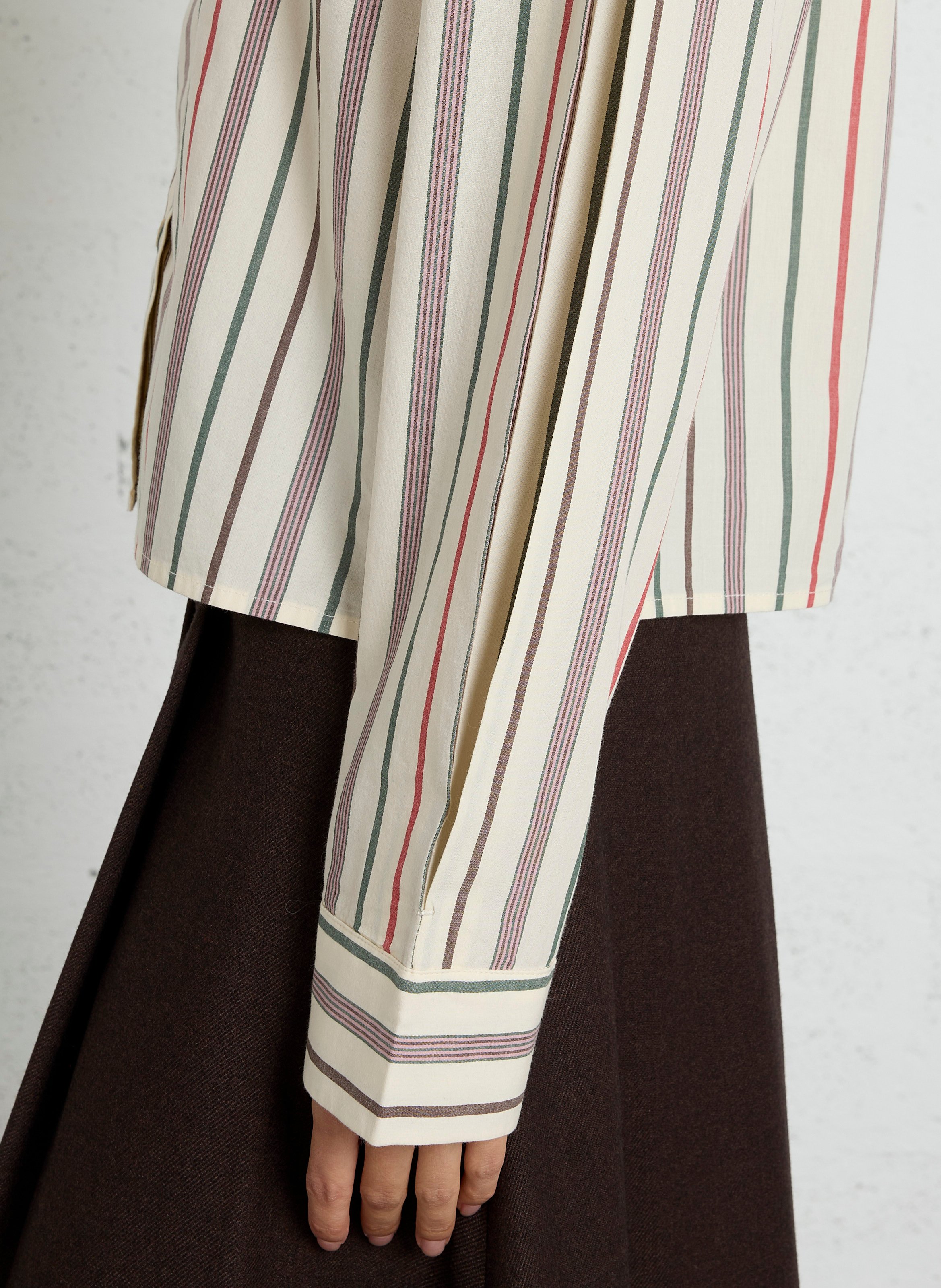 Relaxed-fit classic-collar shirt in striped organic cotton THINKING MU Multicolored