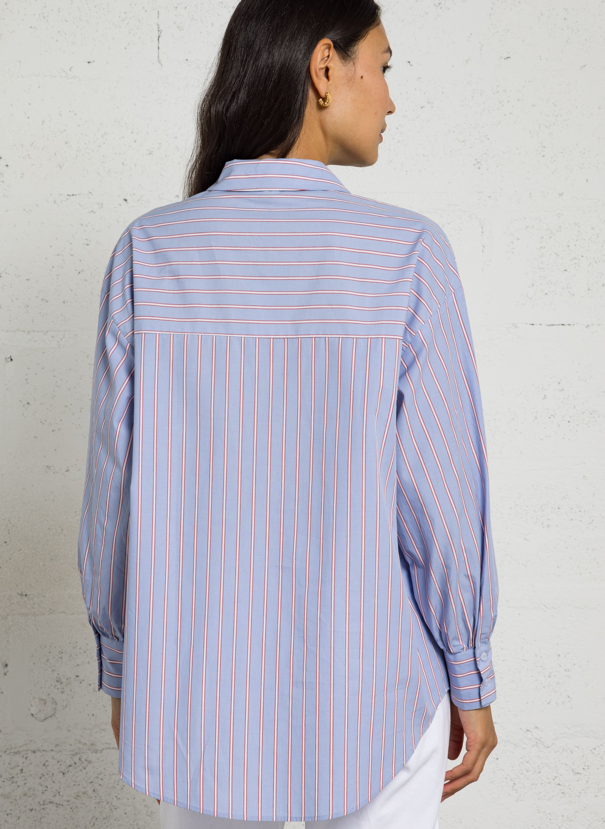 Weite Baumwollbluse IKKS Blau