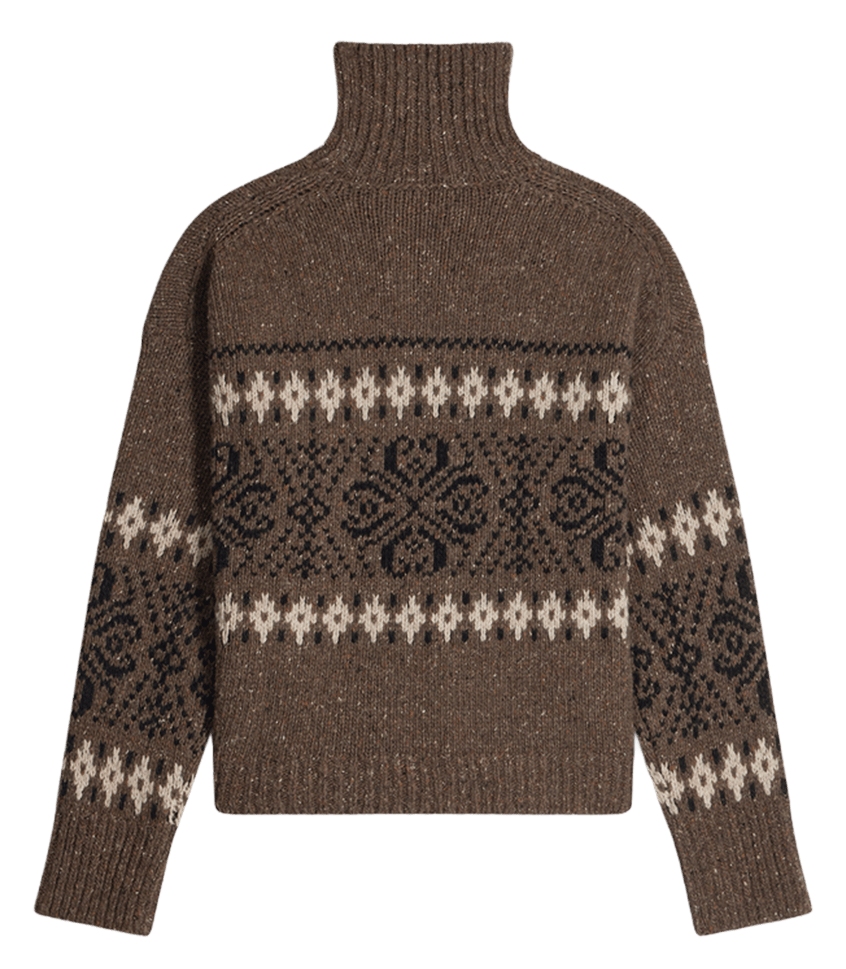 High-neck printed wool-blend sweater | Beige VANESSA BRUNO Women
