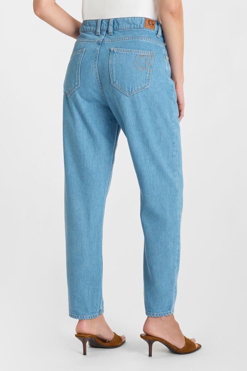 High-waisted loose-fit buttoned jeans LE TEMPS DES CERISES Blue