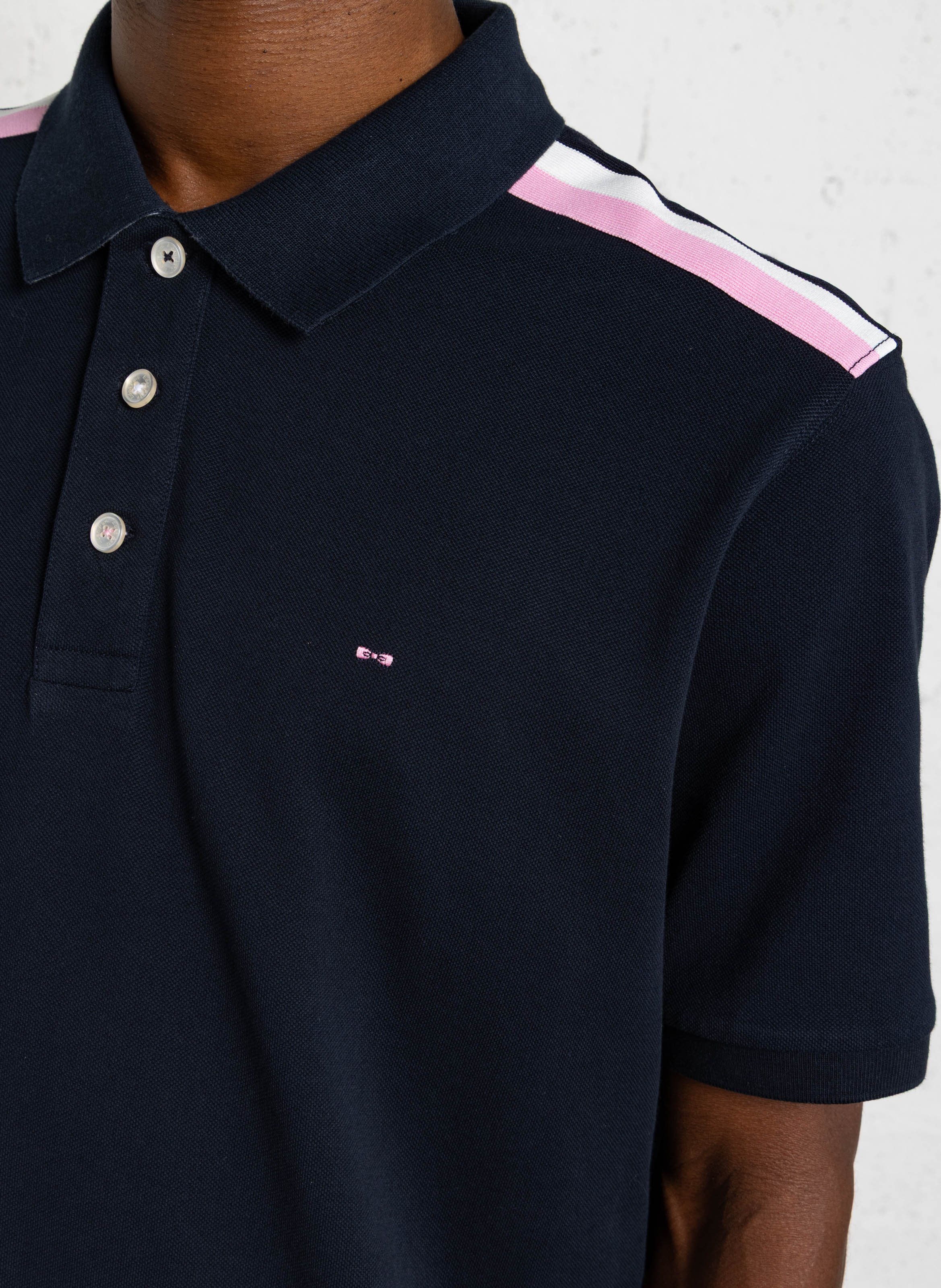 Short-sleeved cotton polo shirt EDEN PARK Blue