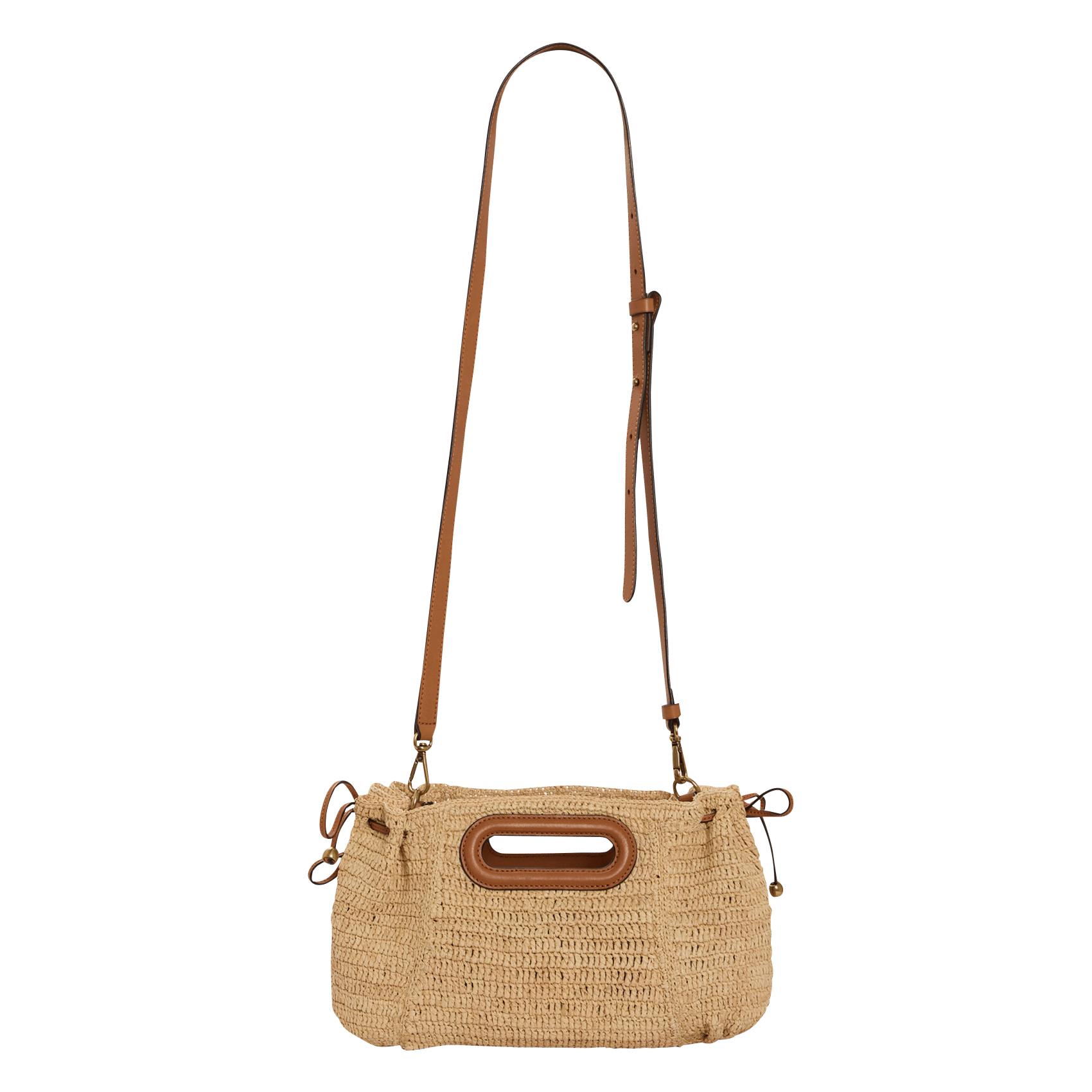 Bolso bandolera de rafia y piel GERARD DAREL Beige