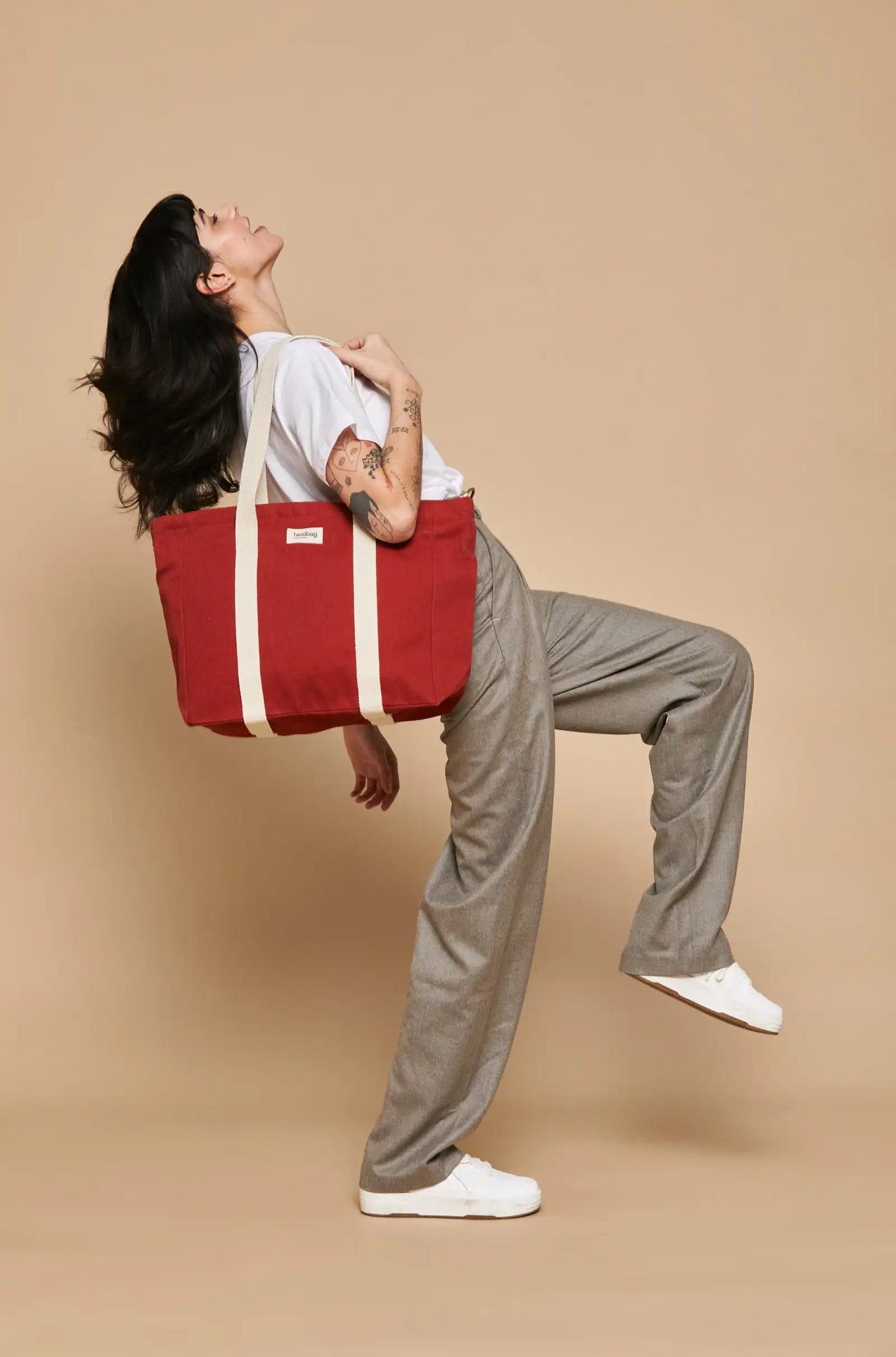 Cotton tote bag HINDBAG Red
