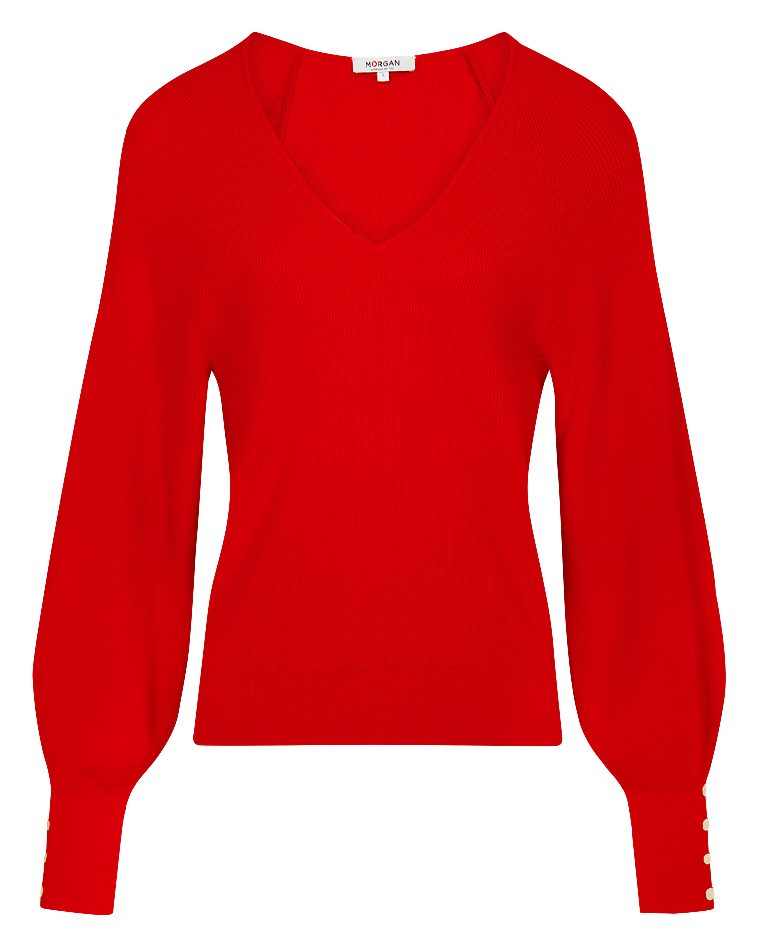 Rechte trui in fijne breiwerk MORGAN Rood