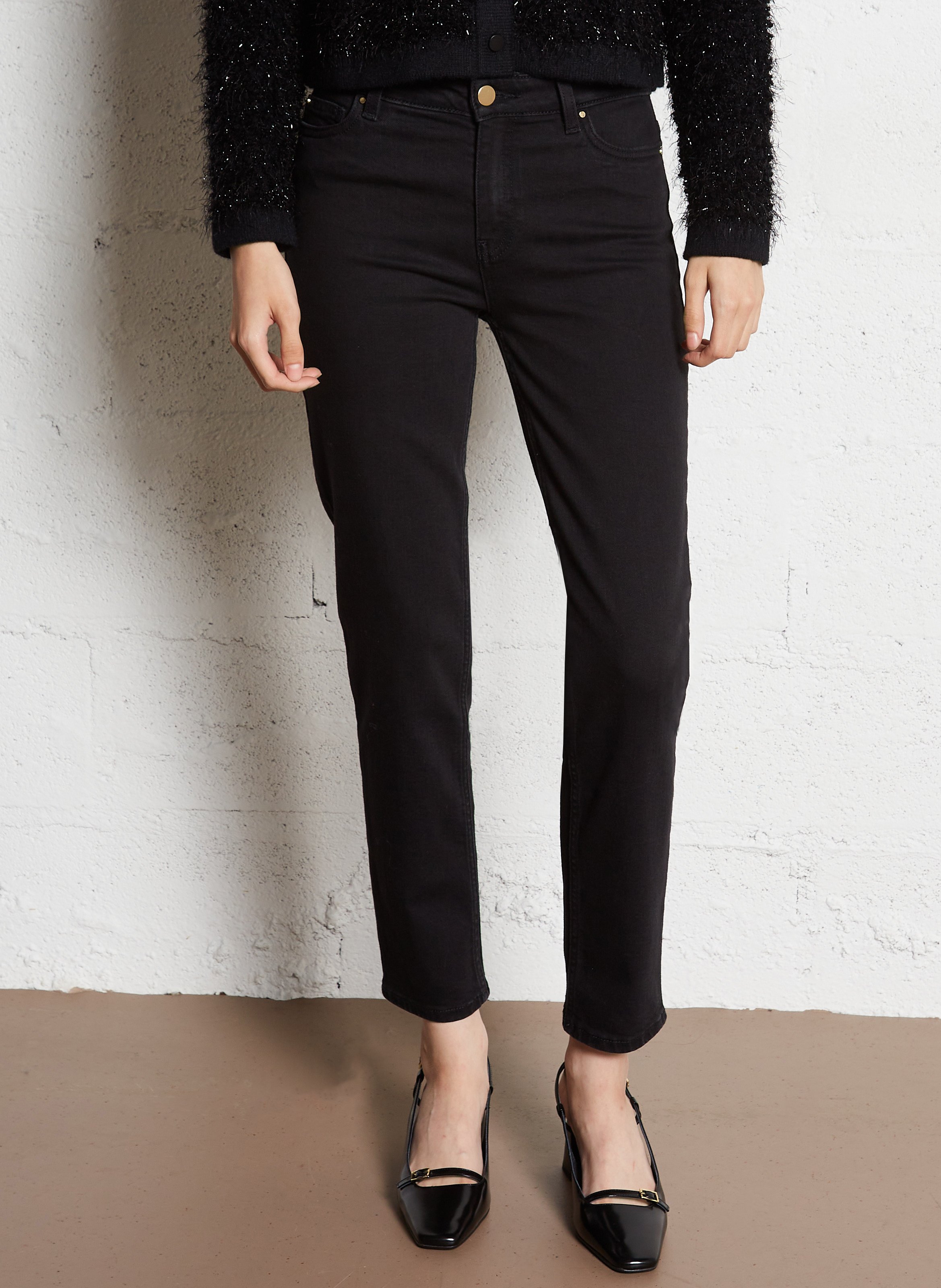 Slim-fit cotton blend jeans MAISON 123 Black