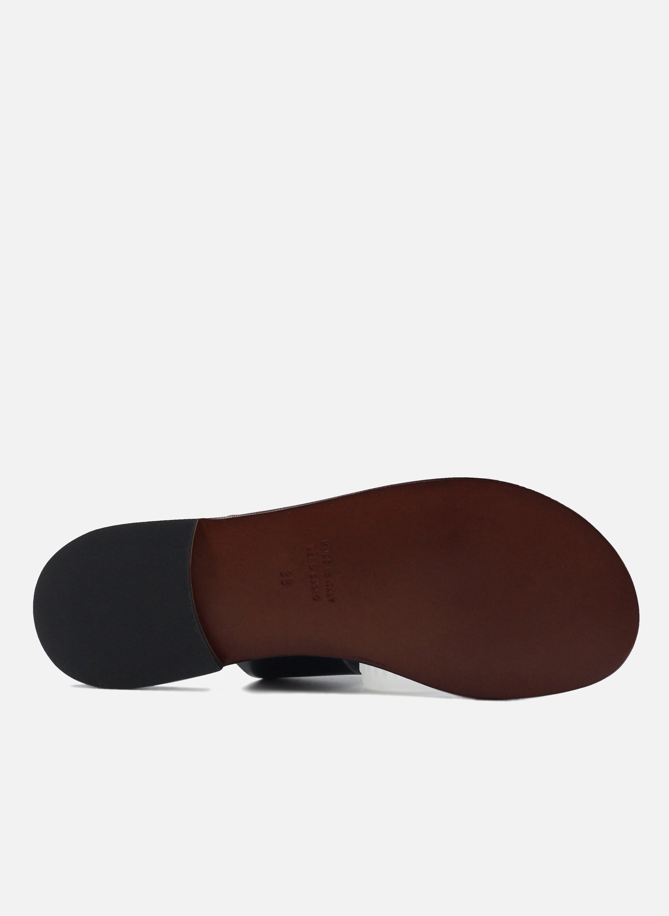 Leather sandals with buckle JULES & JENN Black