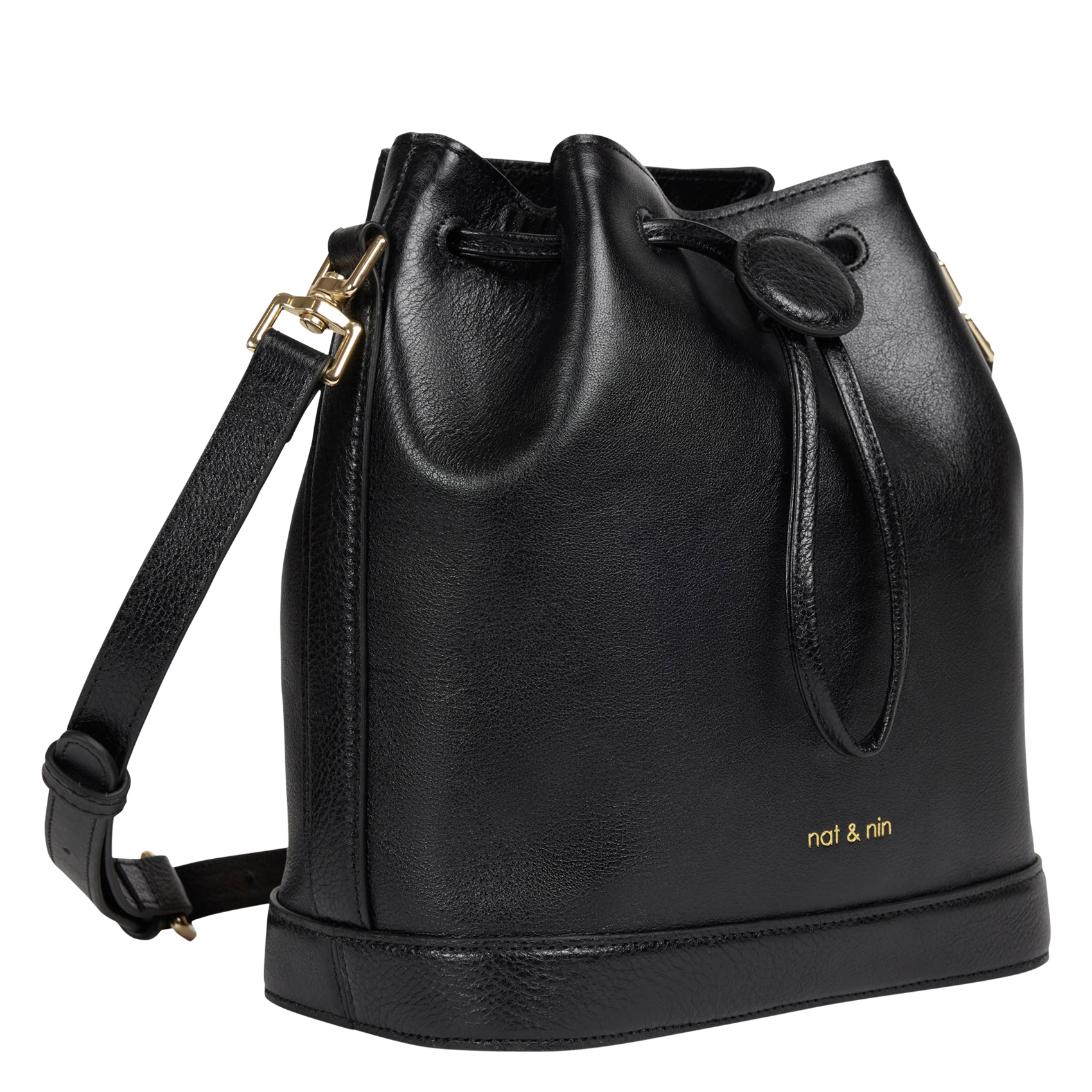 Beuteltasche aus Leder NAT & NIN Schwarz