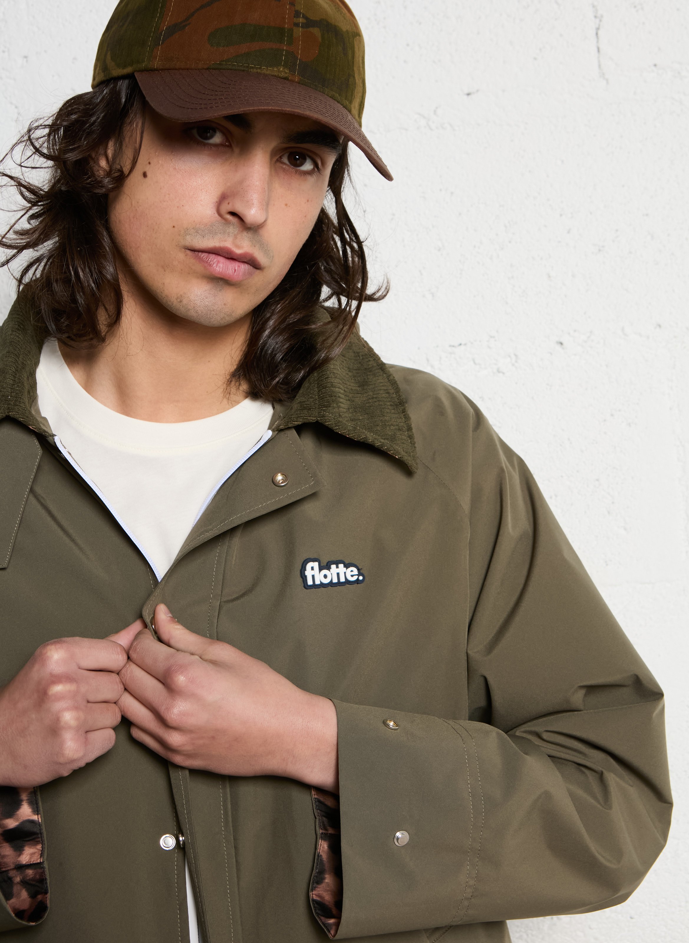 Oversized regenjas met klassieke kraag FLOTTE Groen