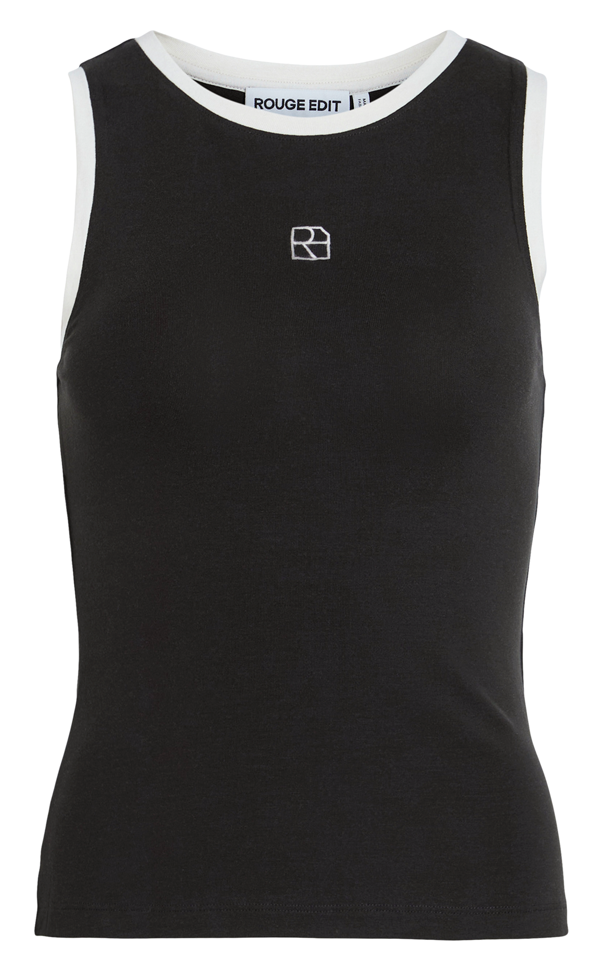 Fitted tank top with contrast edges ROUGE EDIT Grey