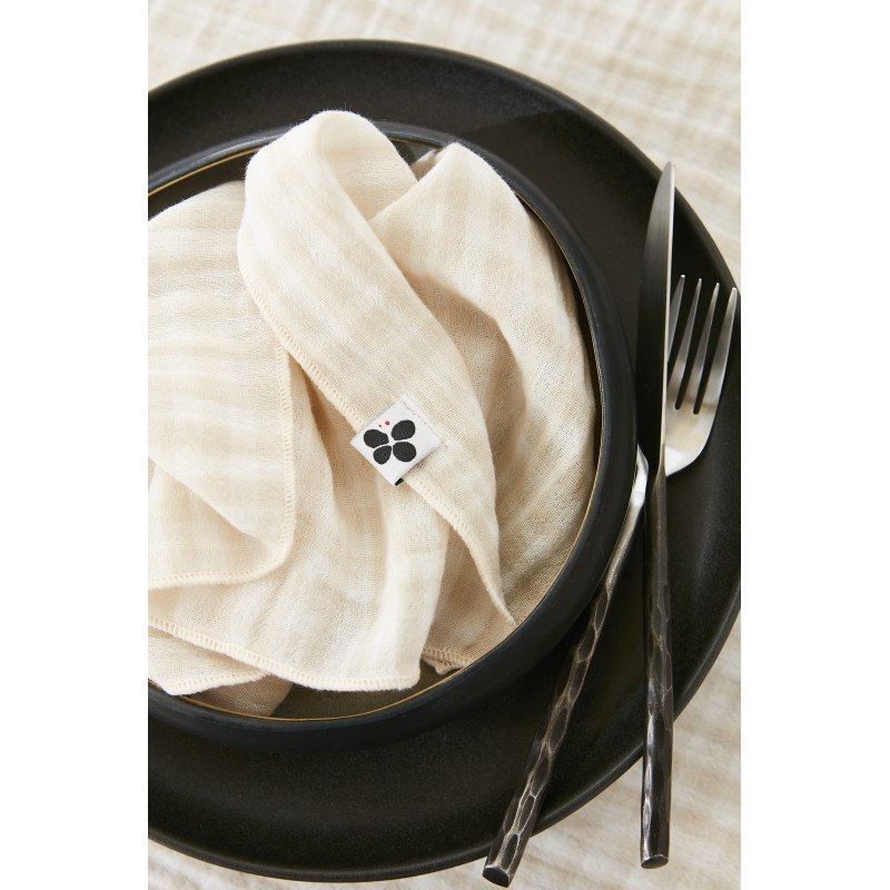 Set of 2 cotton muslin hand towels L'EFFET PAPILLON Multicolored