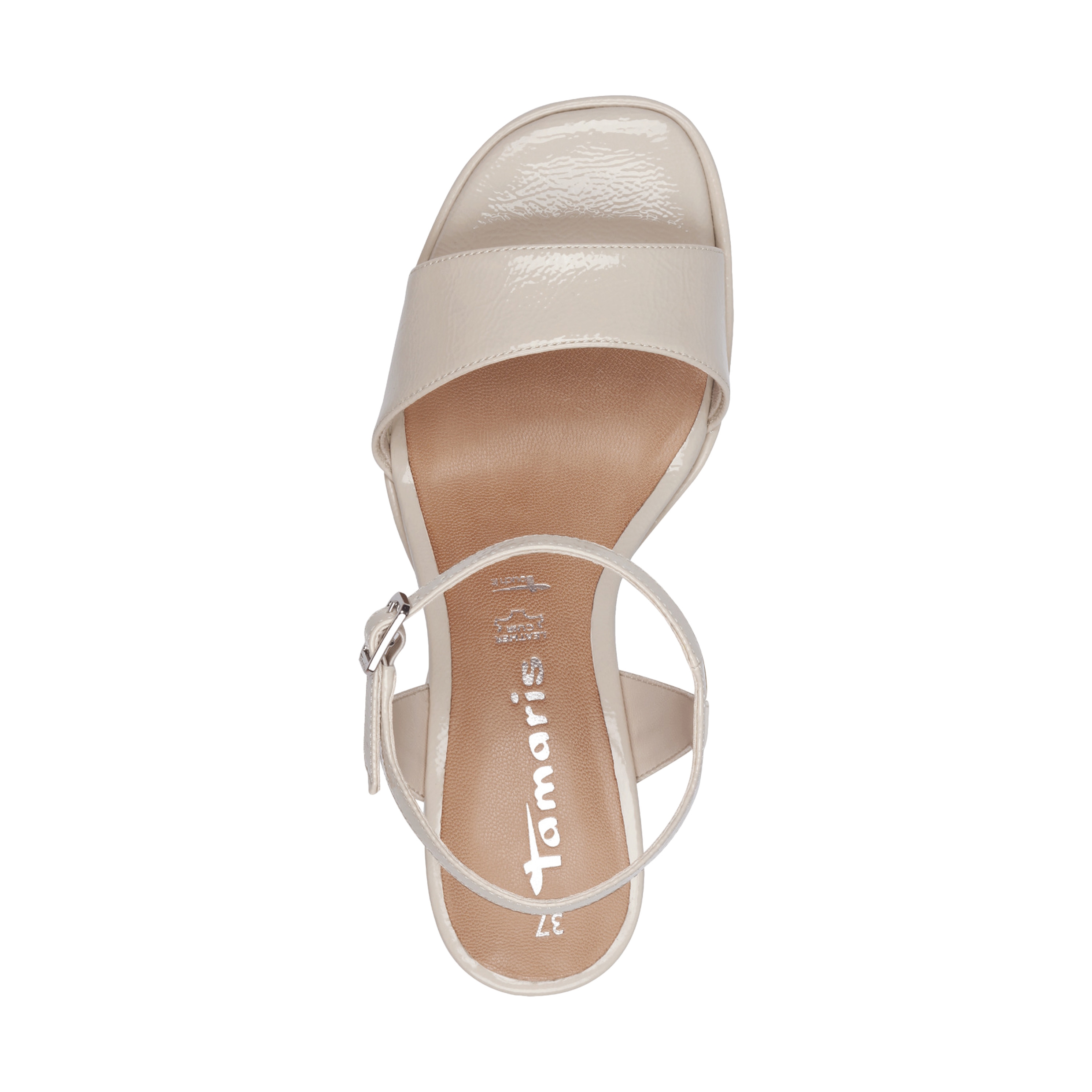 Leather high heel sandals TAMARIS White