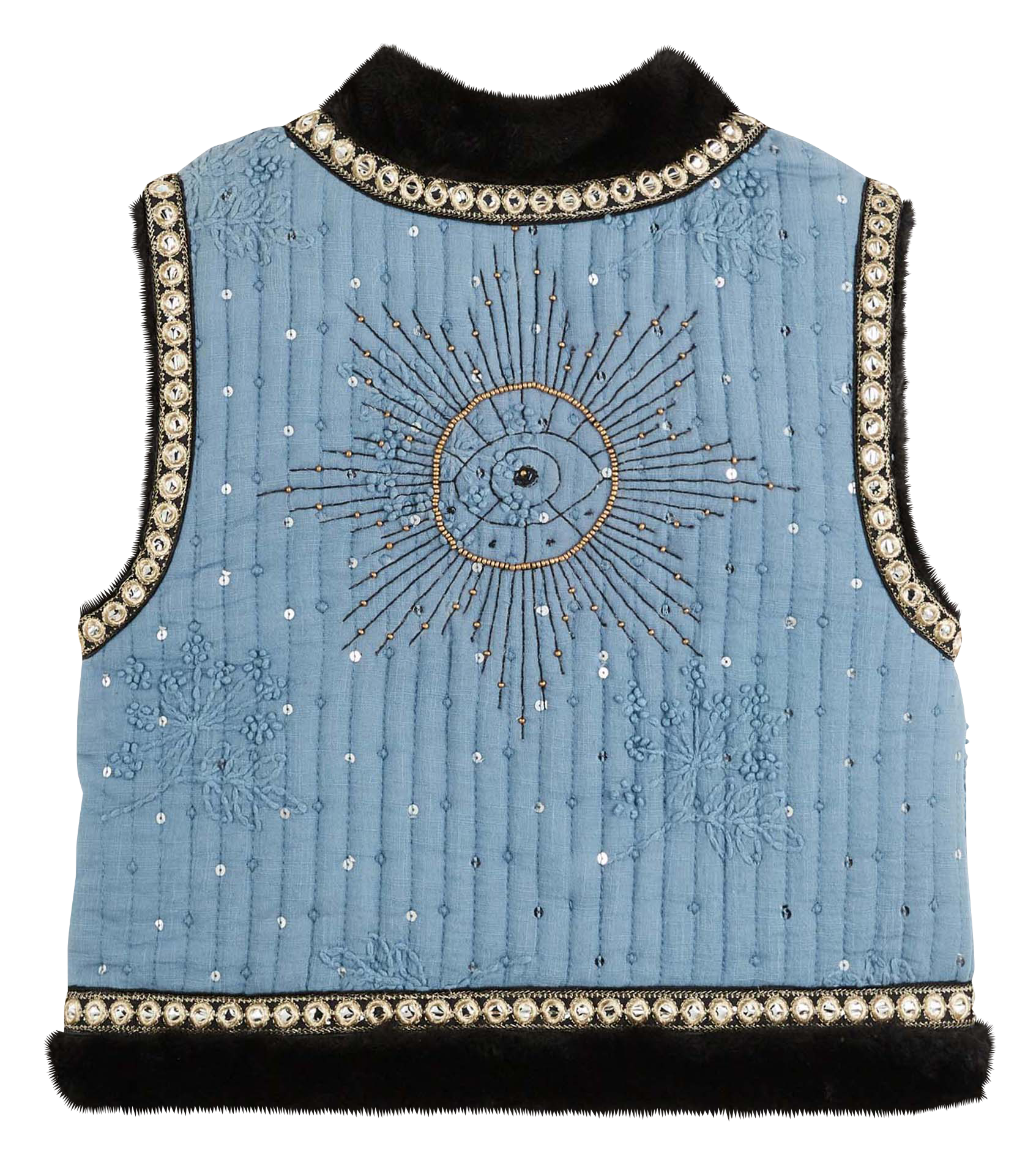 Straight cotton jacket WILD Blue