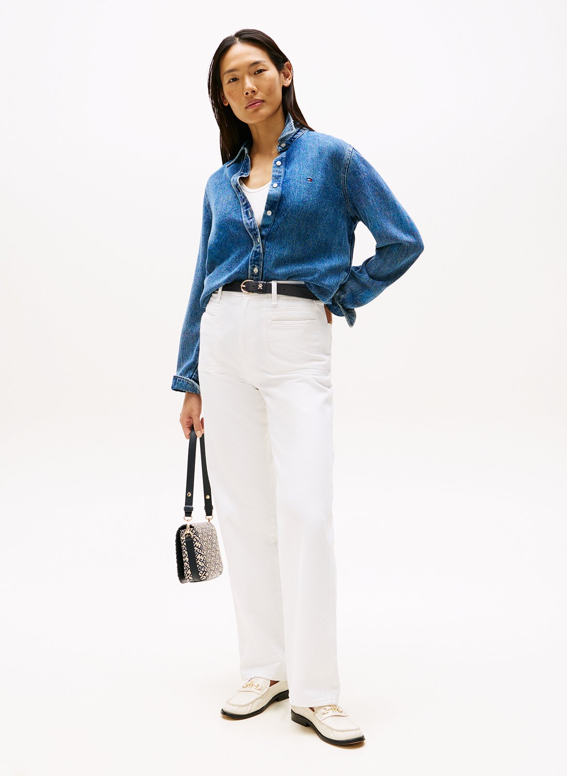 Chemise col classique en denim TOMMY HILFIGER Bleu