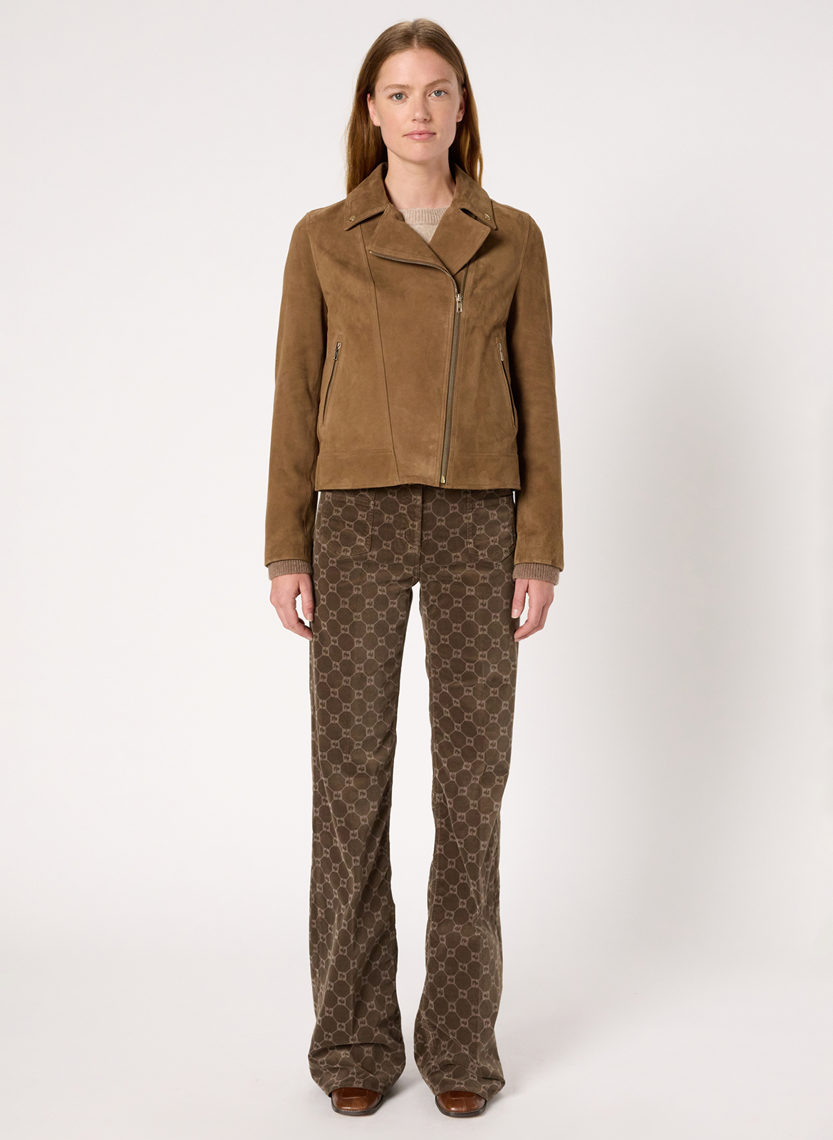 Leather jacket with tailored collar GERARD DAREL Brown