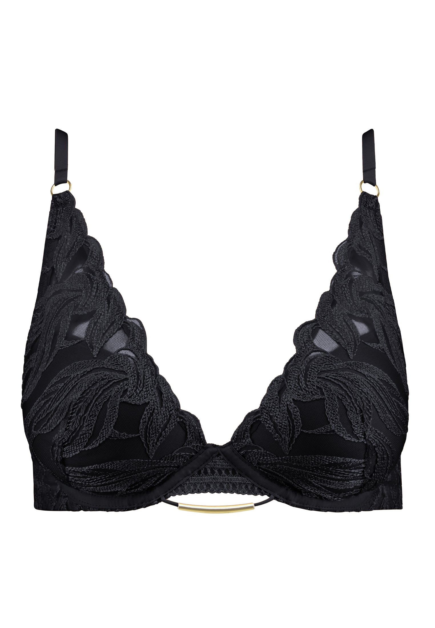 A Fleur De Toi scarf-style plunge bra AUBADE Black
