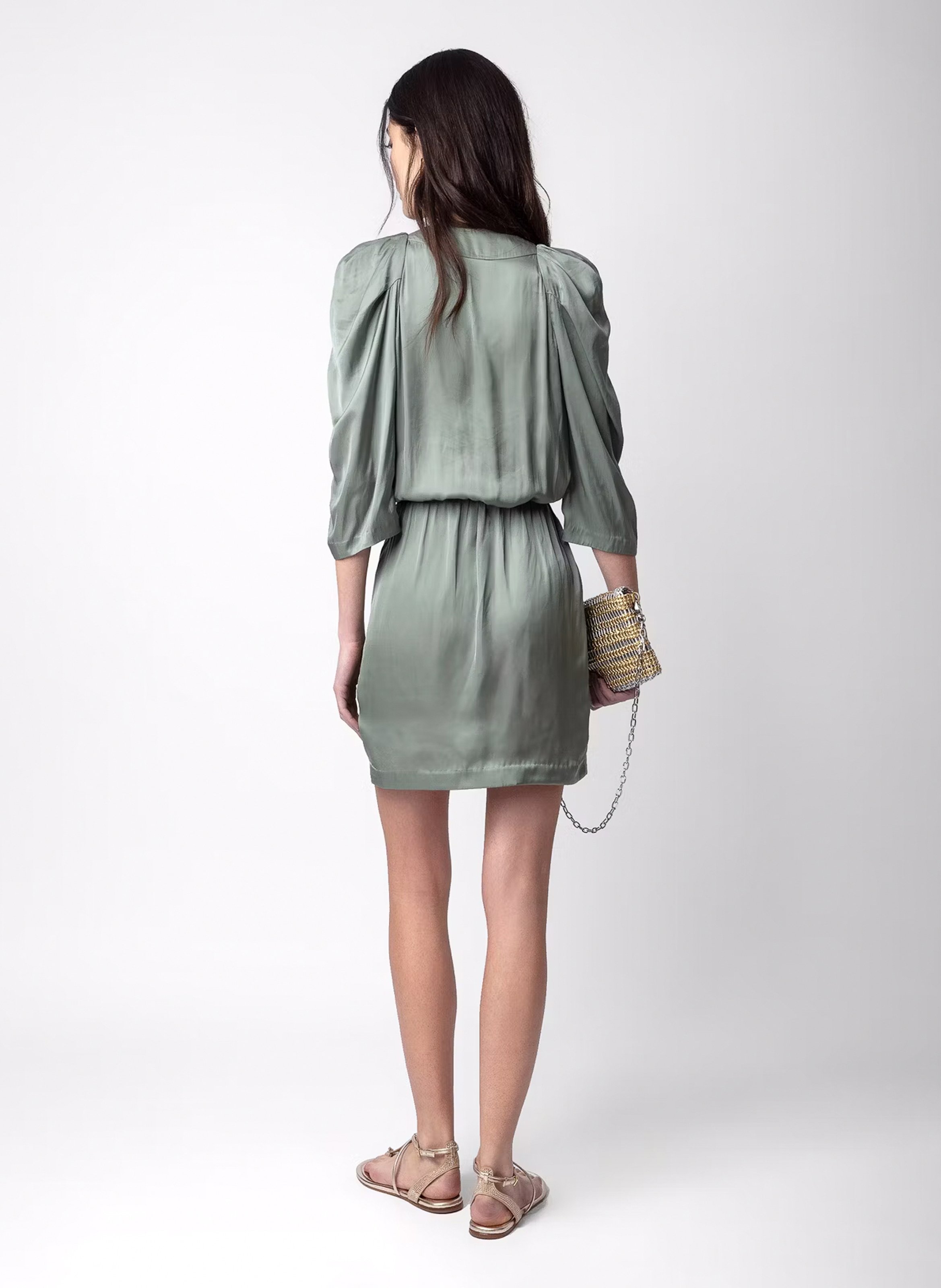 Robe courte ajustée en satin ZADIG&VOLTAIRE Vert