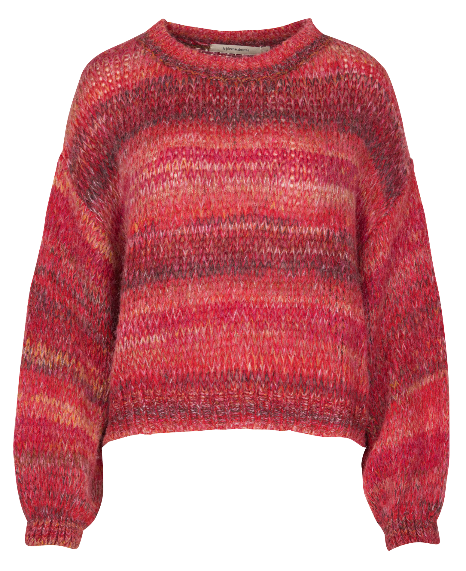 Pull col rond  LA FEE MARABOUTEE Rose