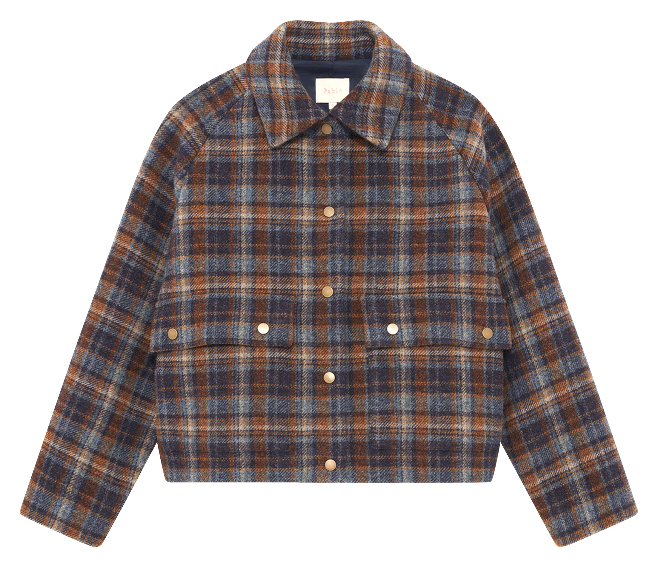 Oversized wool checkered jacket PABLO Blue