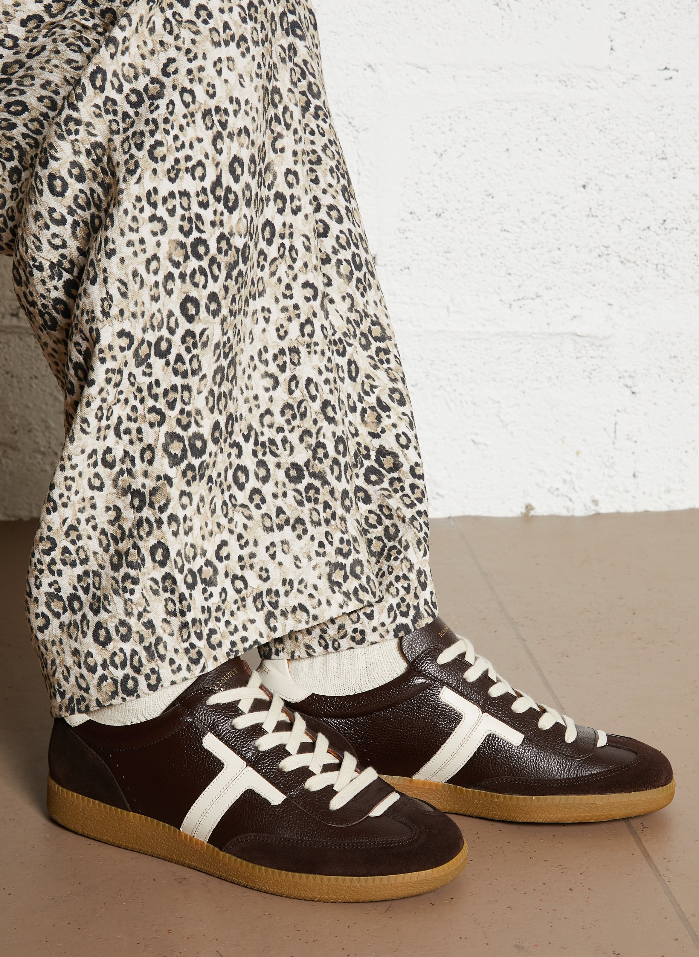 Lage, leren sneakers MAISON TOUFET Bruin