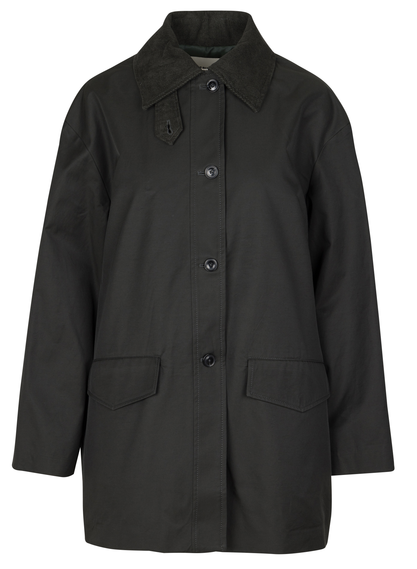 Veste col en velours côtelé en coton mélangé BELLEPIECE Noir