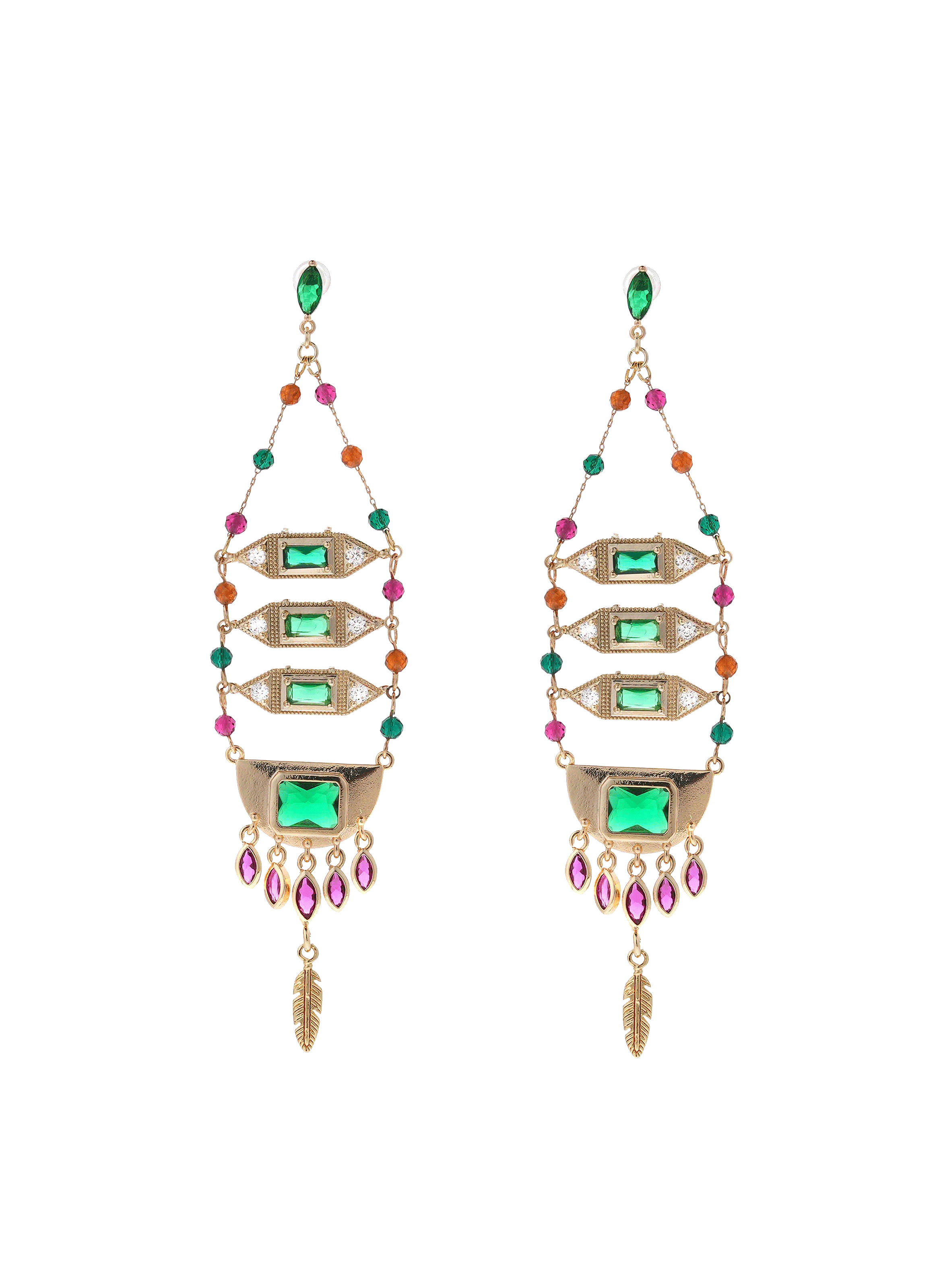 Bead dangle earrings HIPANEMA Green