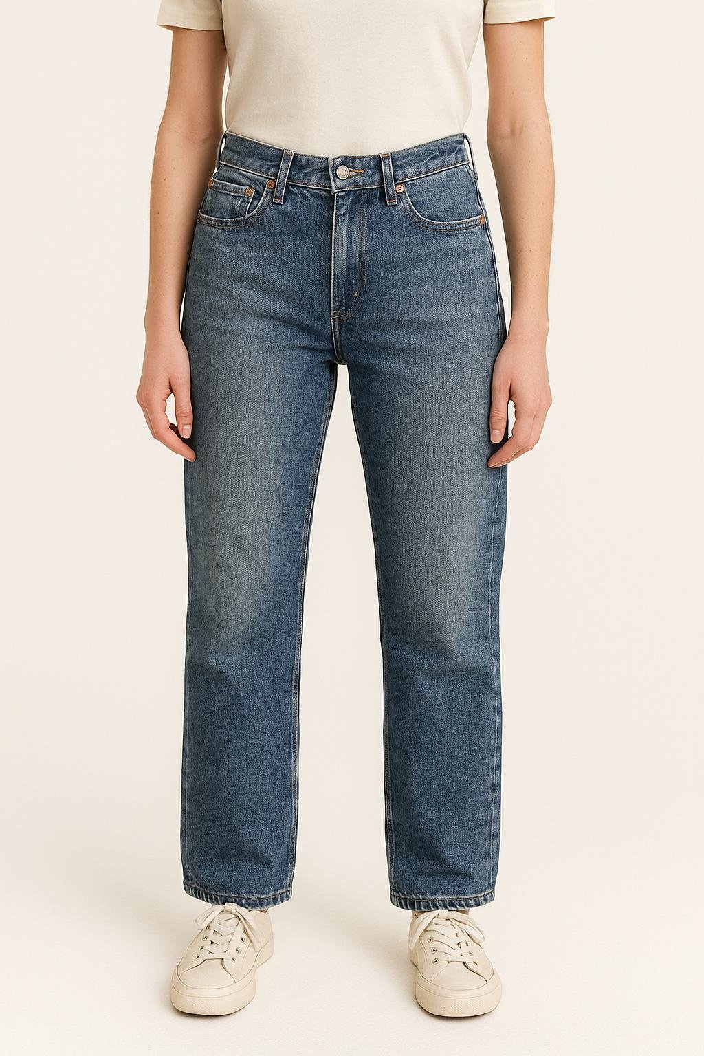 Cropped slim jeans with studs LEVI'S - Seconde main Blue