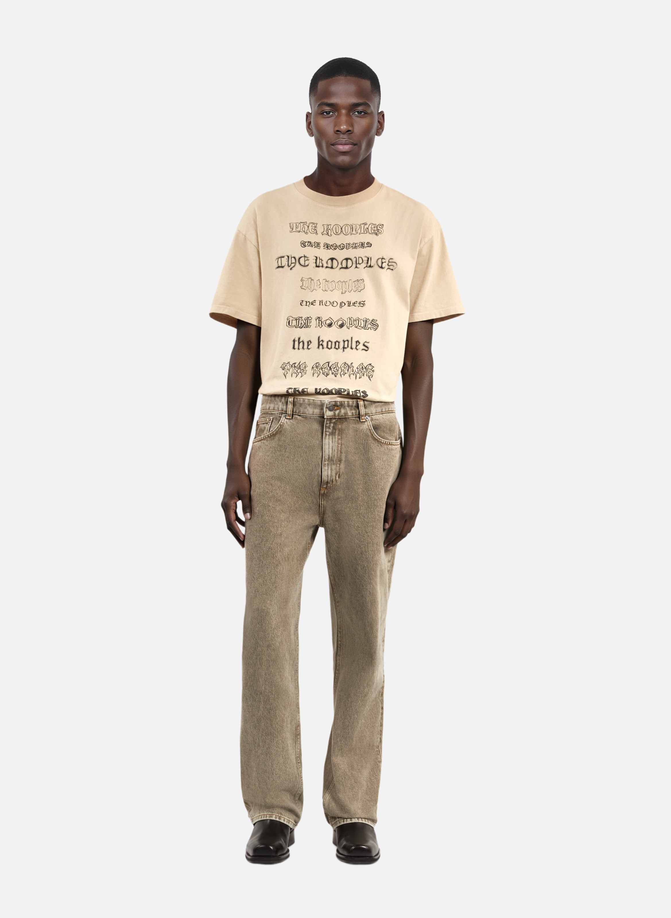 - Straight-leg jeans
- 5 pockets
- Straight cut
- Faded effect THE KOOPLES Green