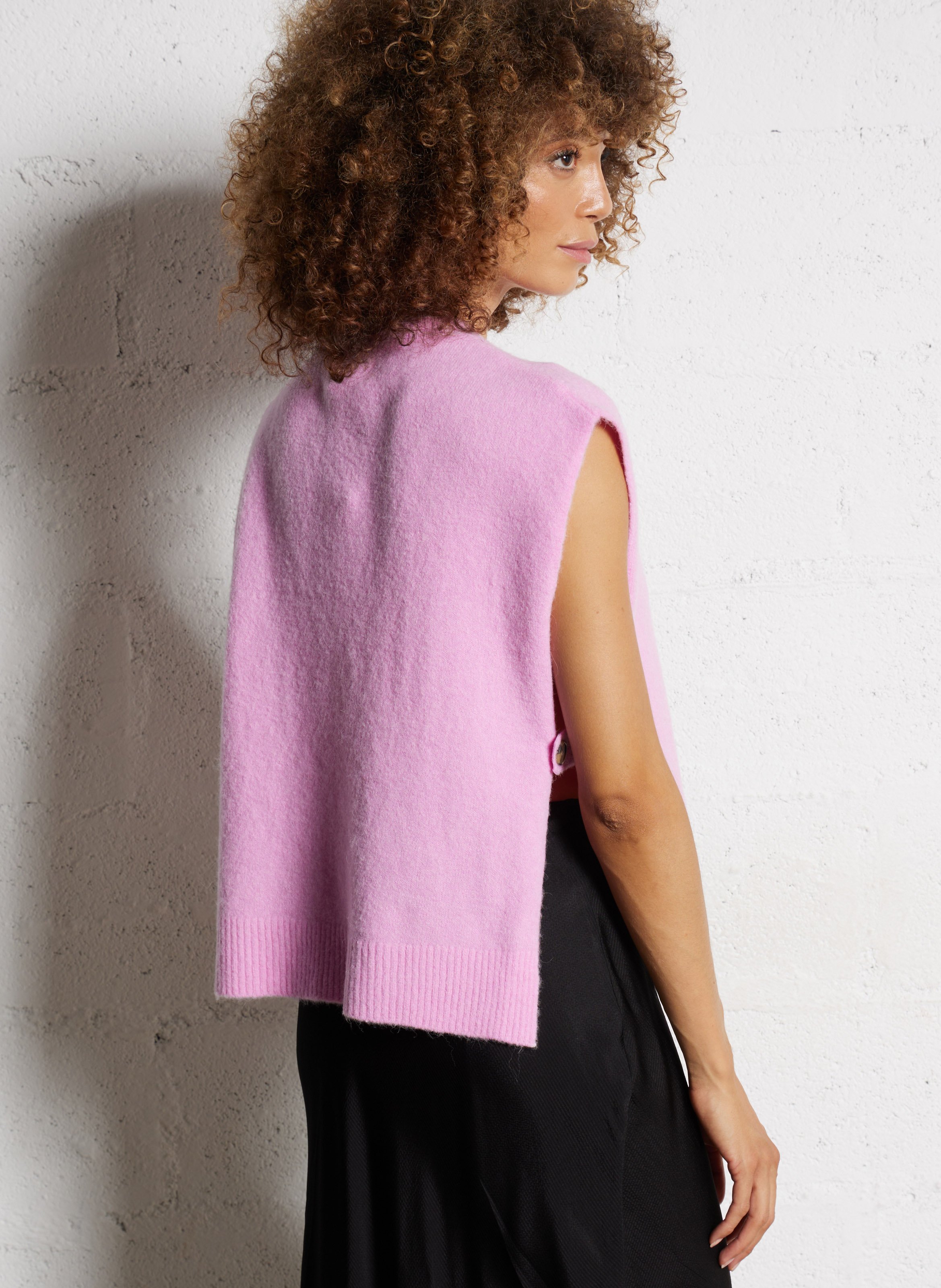 Pull oversize col rond en maille HARTFORD Rose
