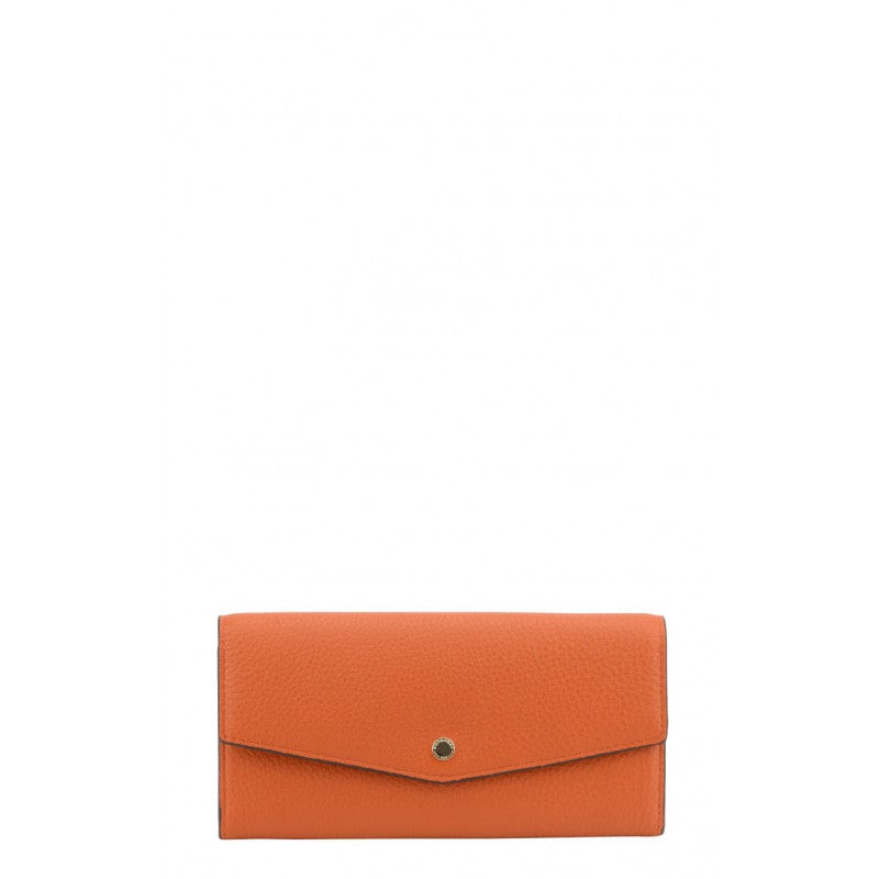 Leather coin purse POURCHET Orange