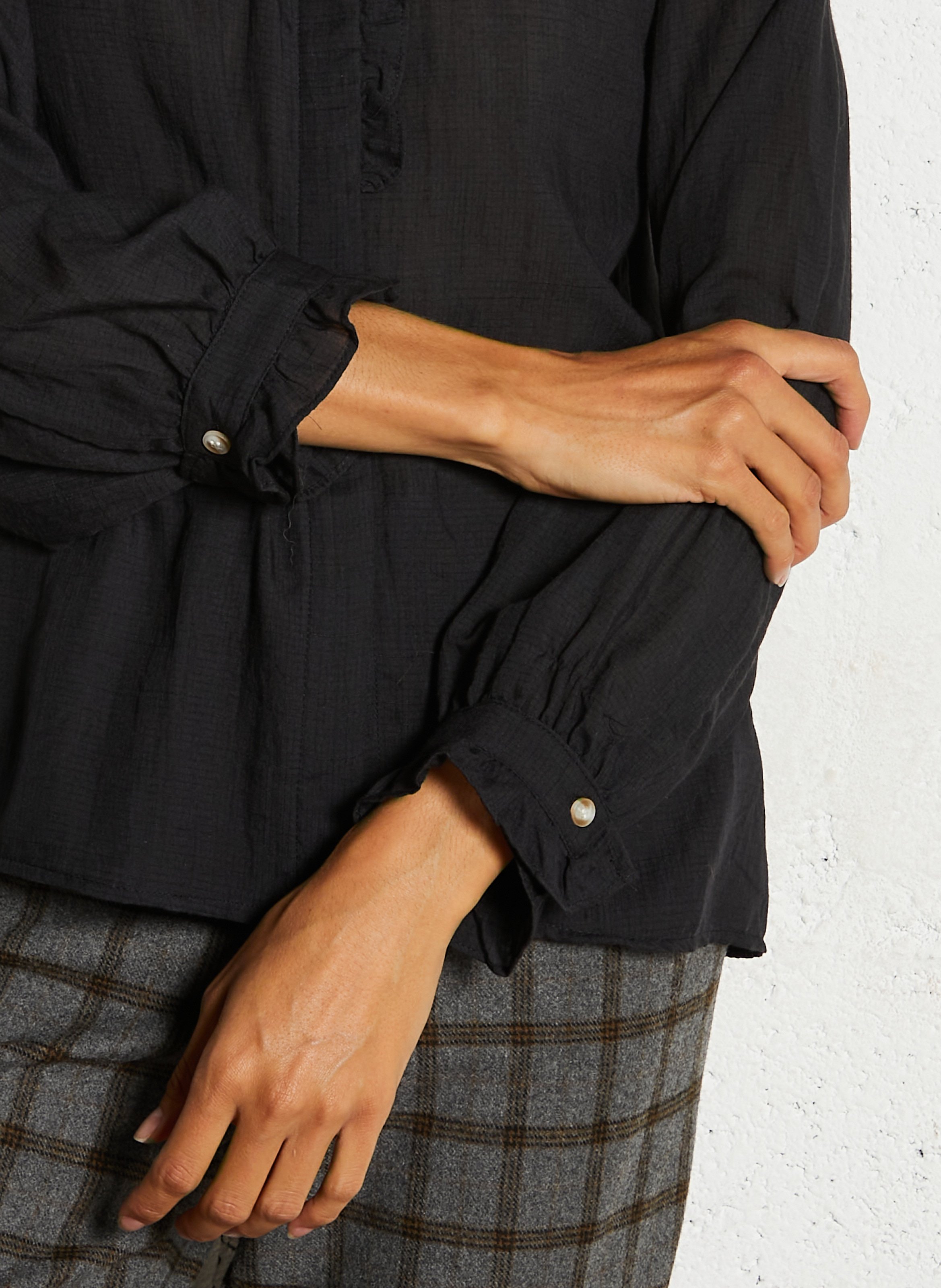 Chemise col victorien SEE U SOON Noir