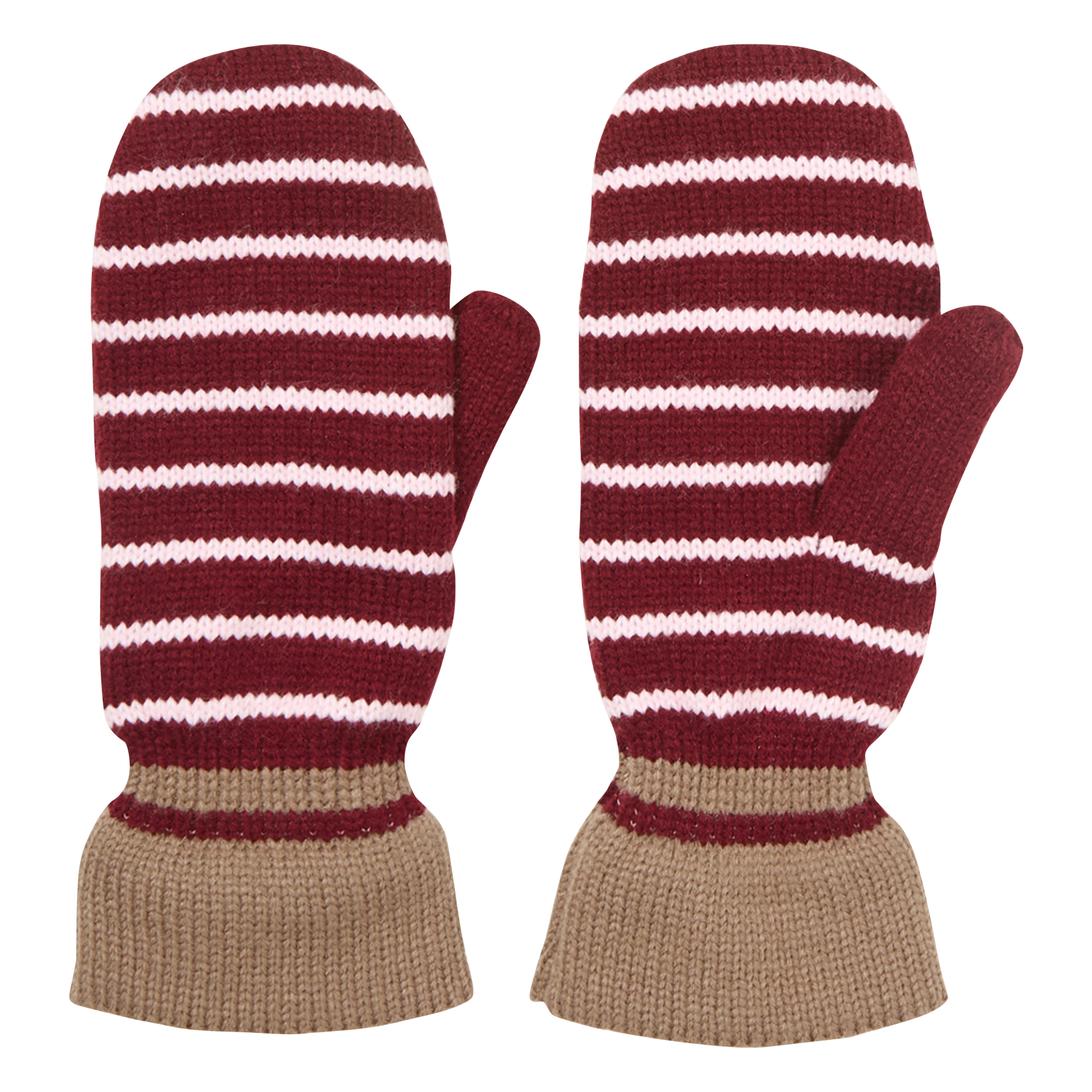 Gestreifte Fäustlinge BECKSONDERGAARD Rot