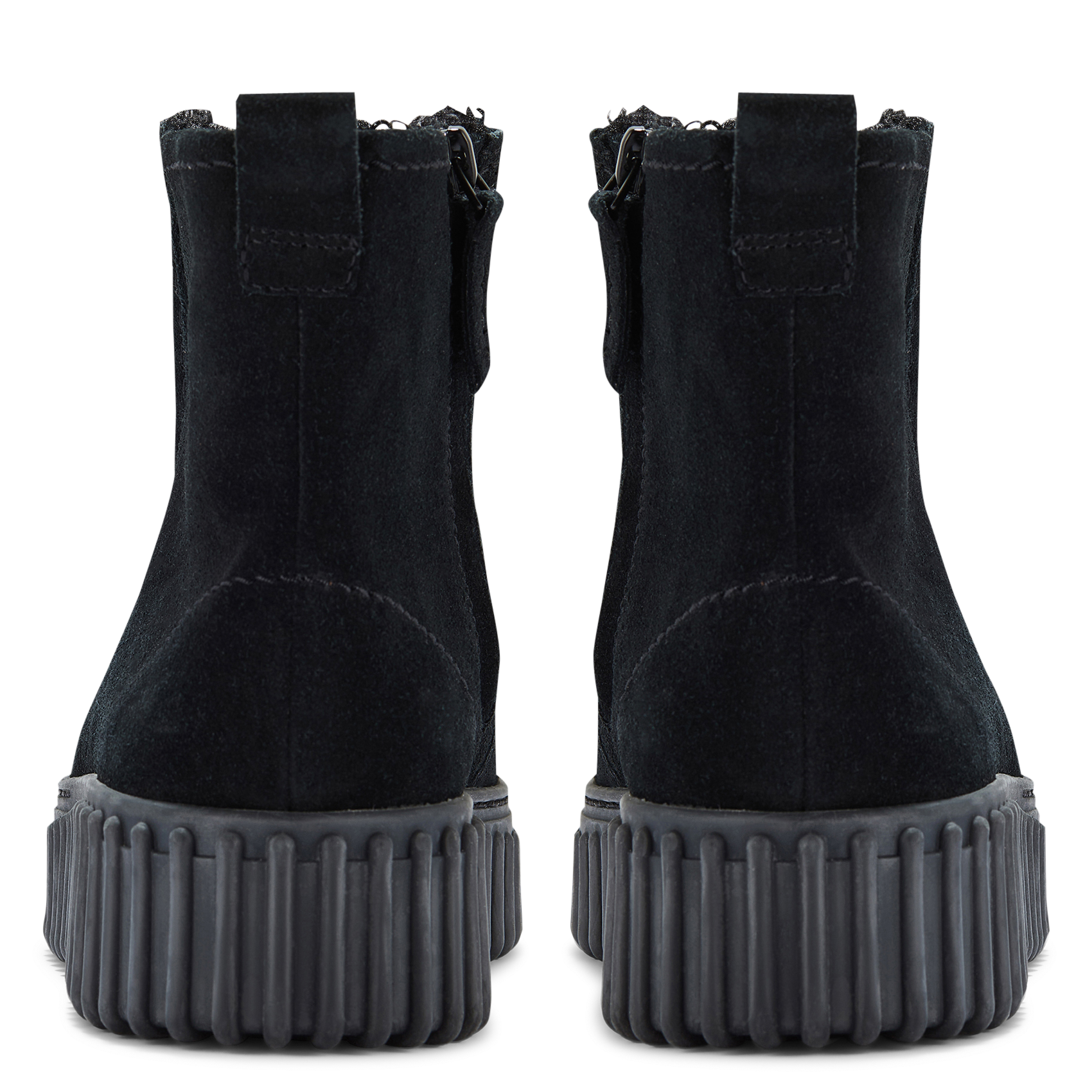 Effen leren enkellaarzen met textuur CLARKS Zwart