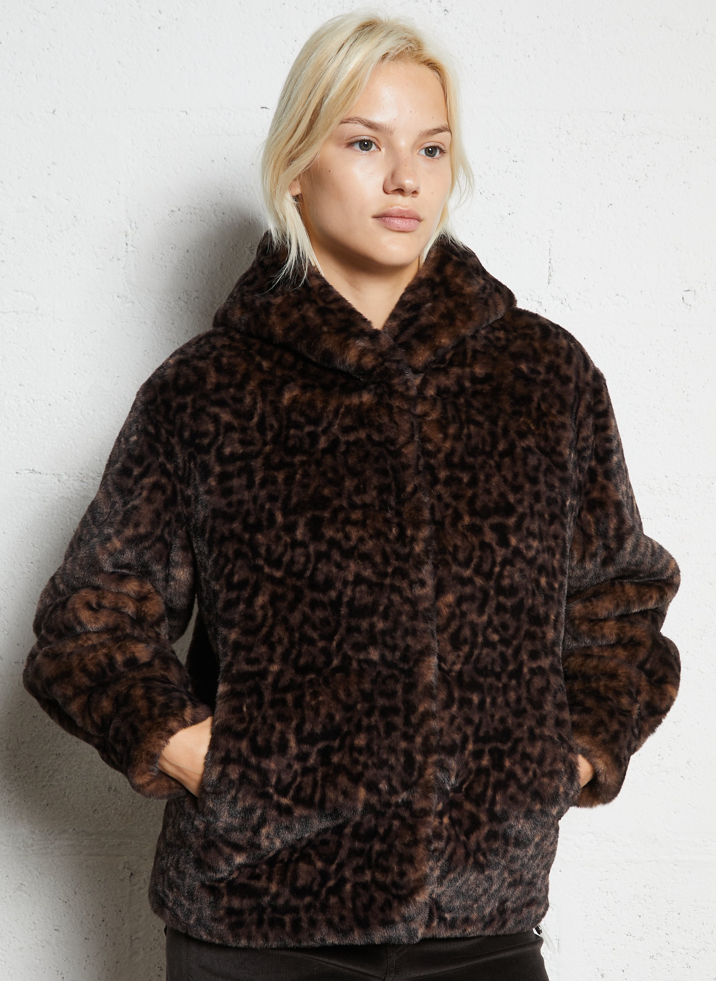 Bedruckte gerade Kapuzenjacke SUD EXPRESS Braun