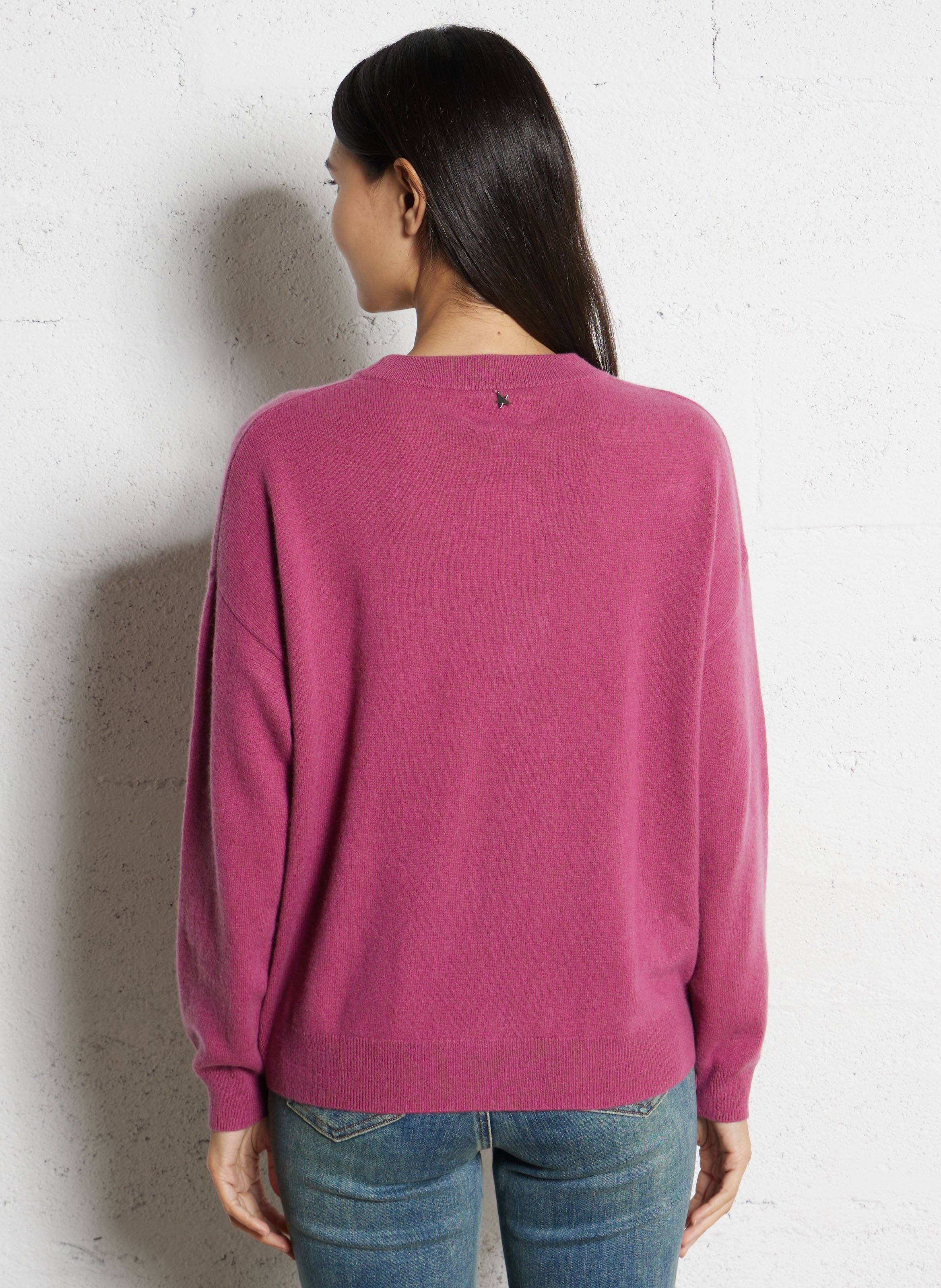 Oversized round neck cashmere sweater SUD EXPRESS Pink