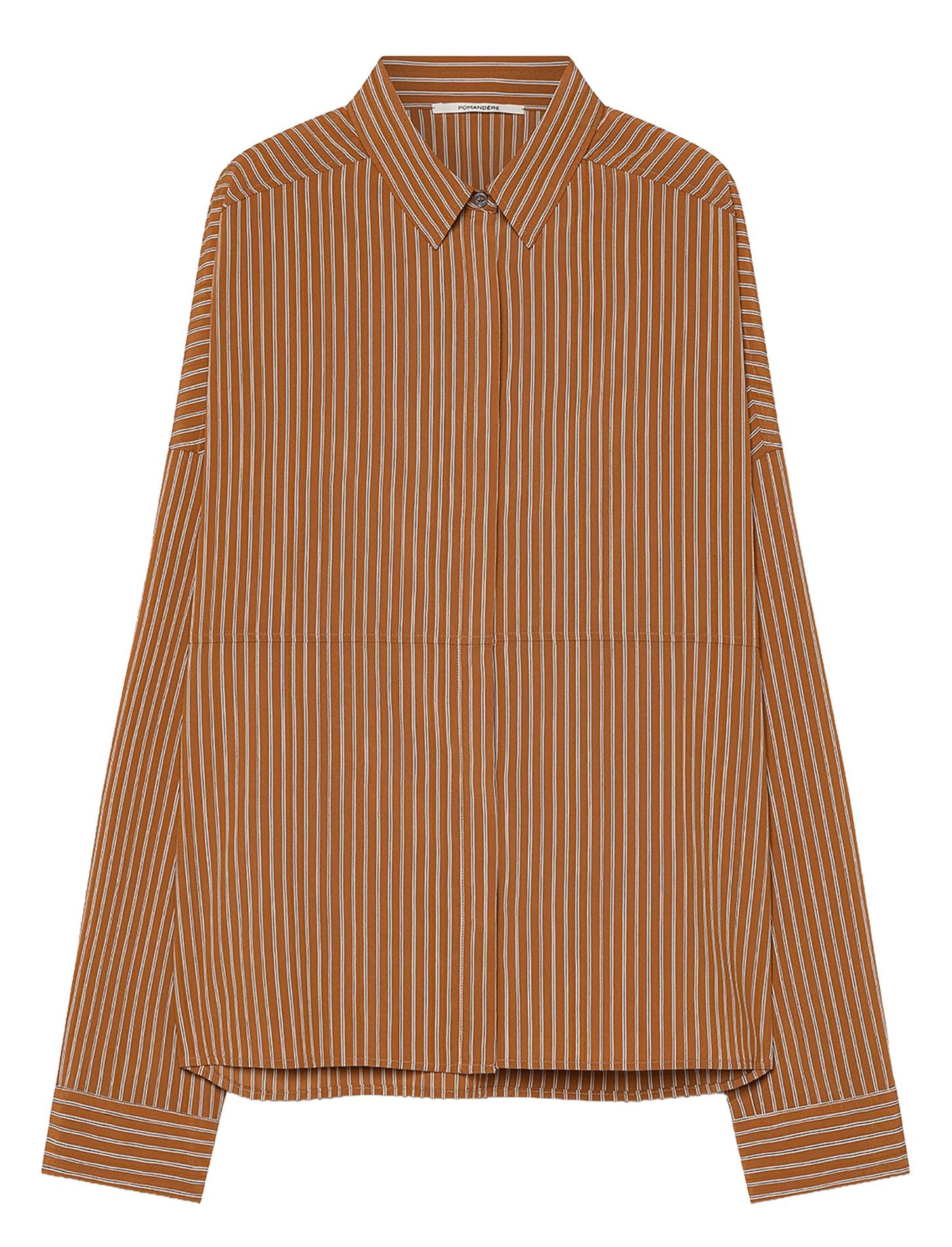 Gestreiftes Oversize-Hemd  POMANDERE Orange