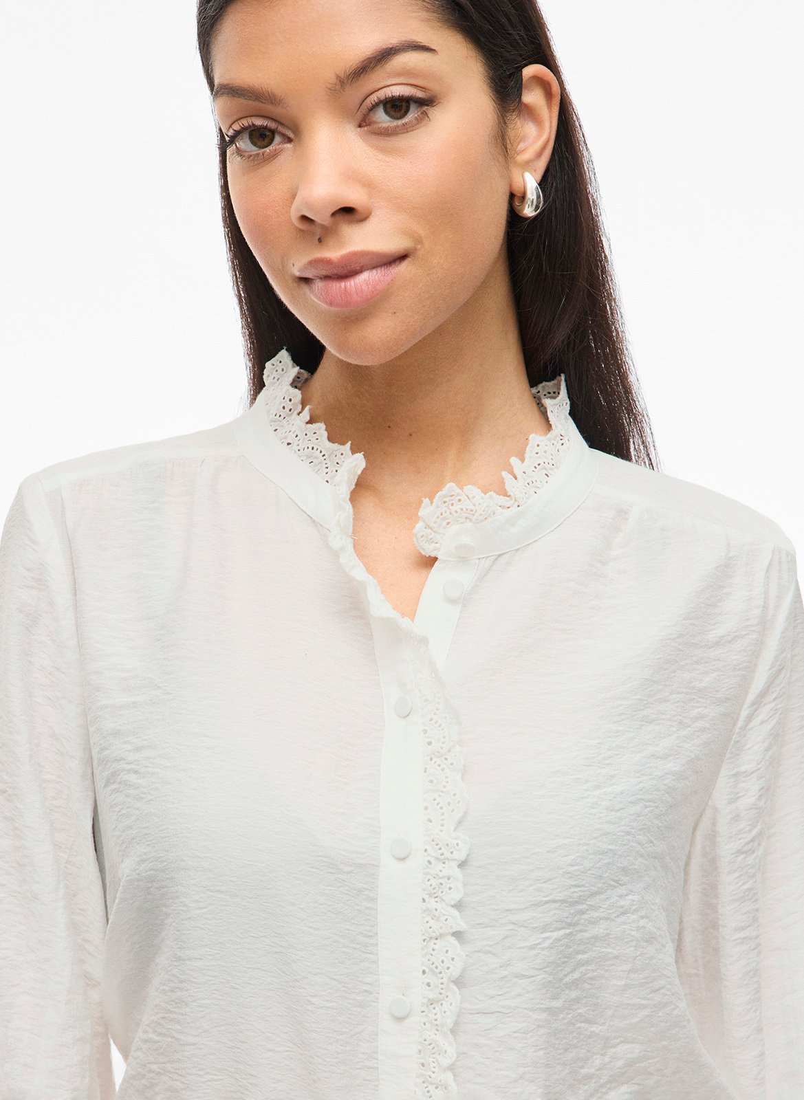 Chemise col montant  VILA Blanc