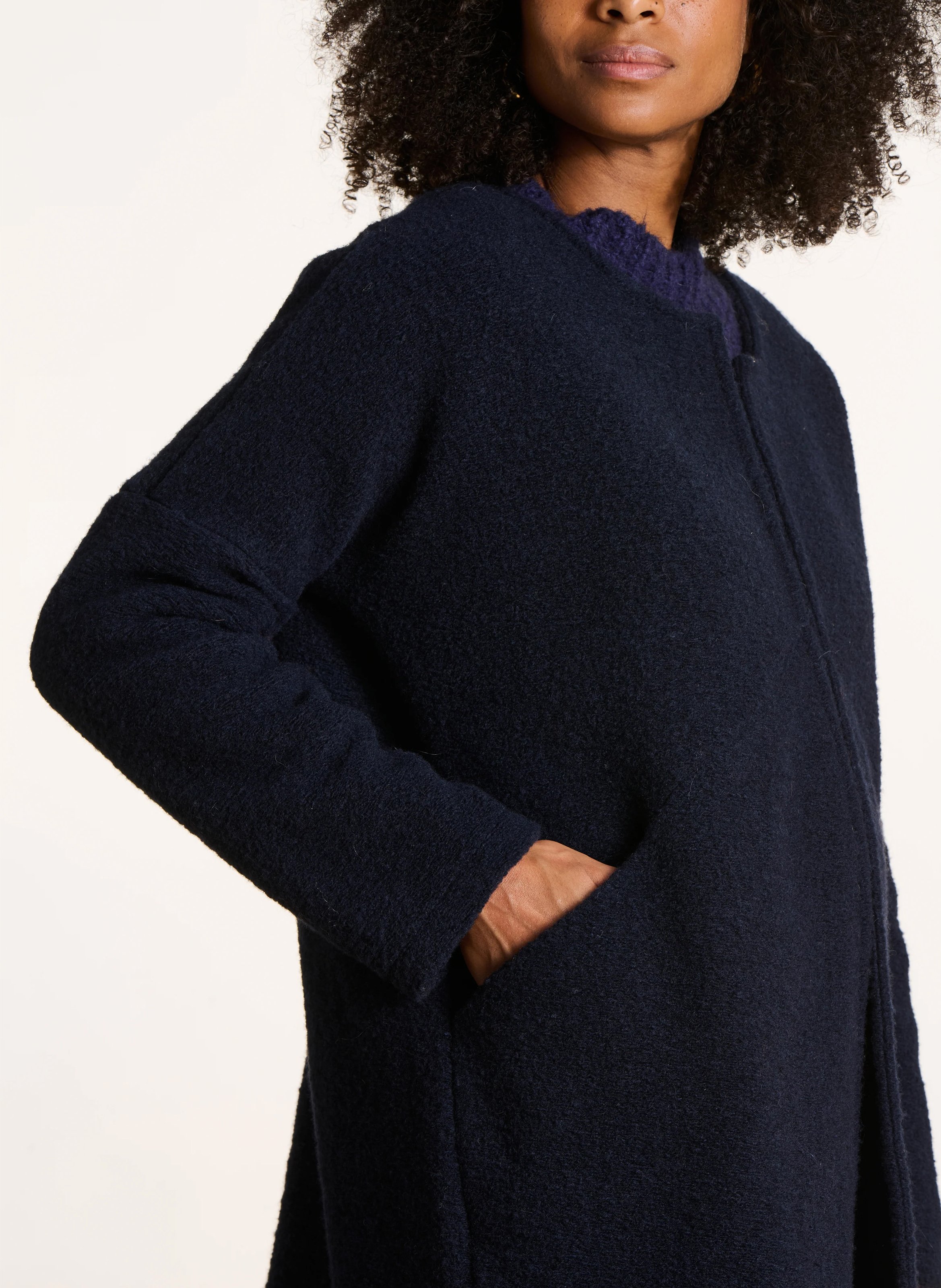 Round-neck coat LA FEE MARABOUTEE Blue