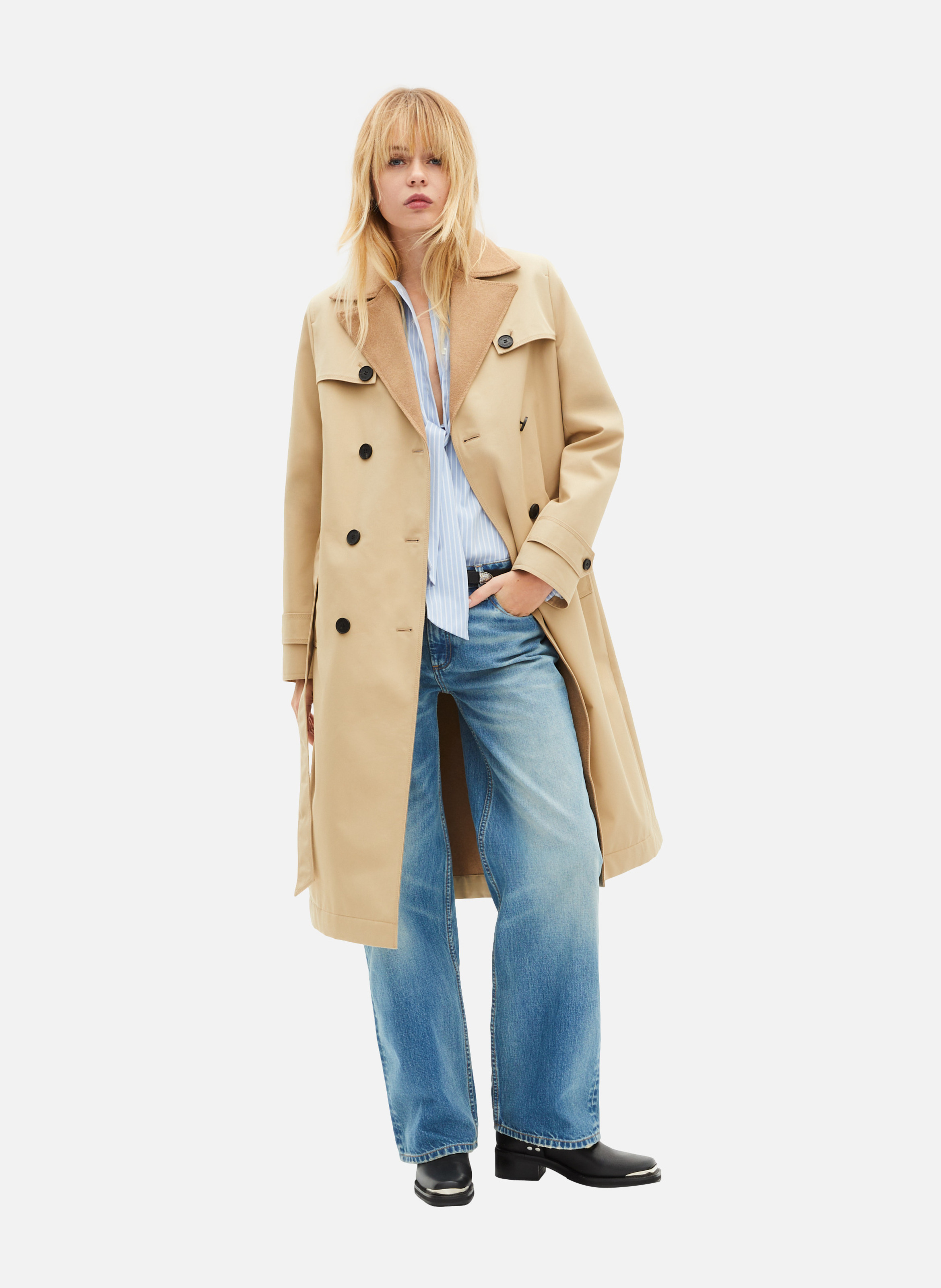 Coat lined in mixed wool THE KOOPLES Beige