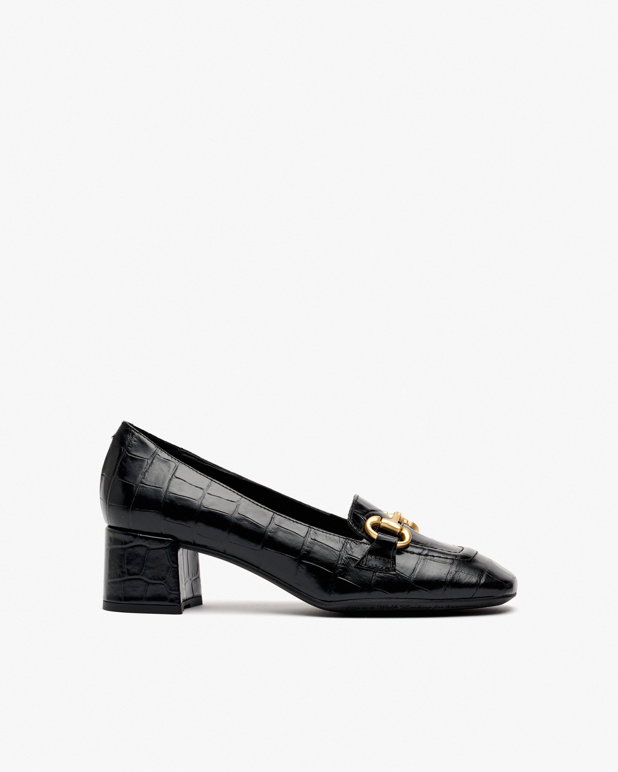 Black embossed leather heels PEDRO MIRALLES Black