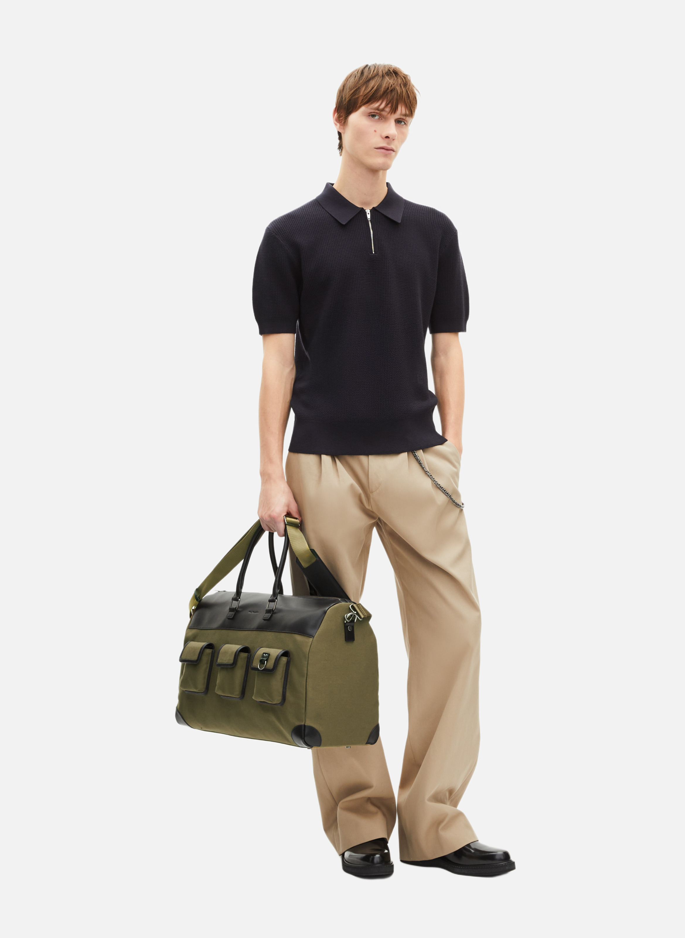 Polo collar sweater with zip THE KOOPLES Blue