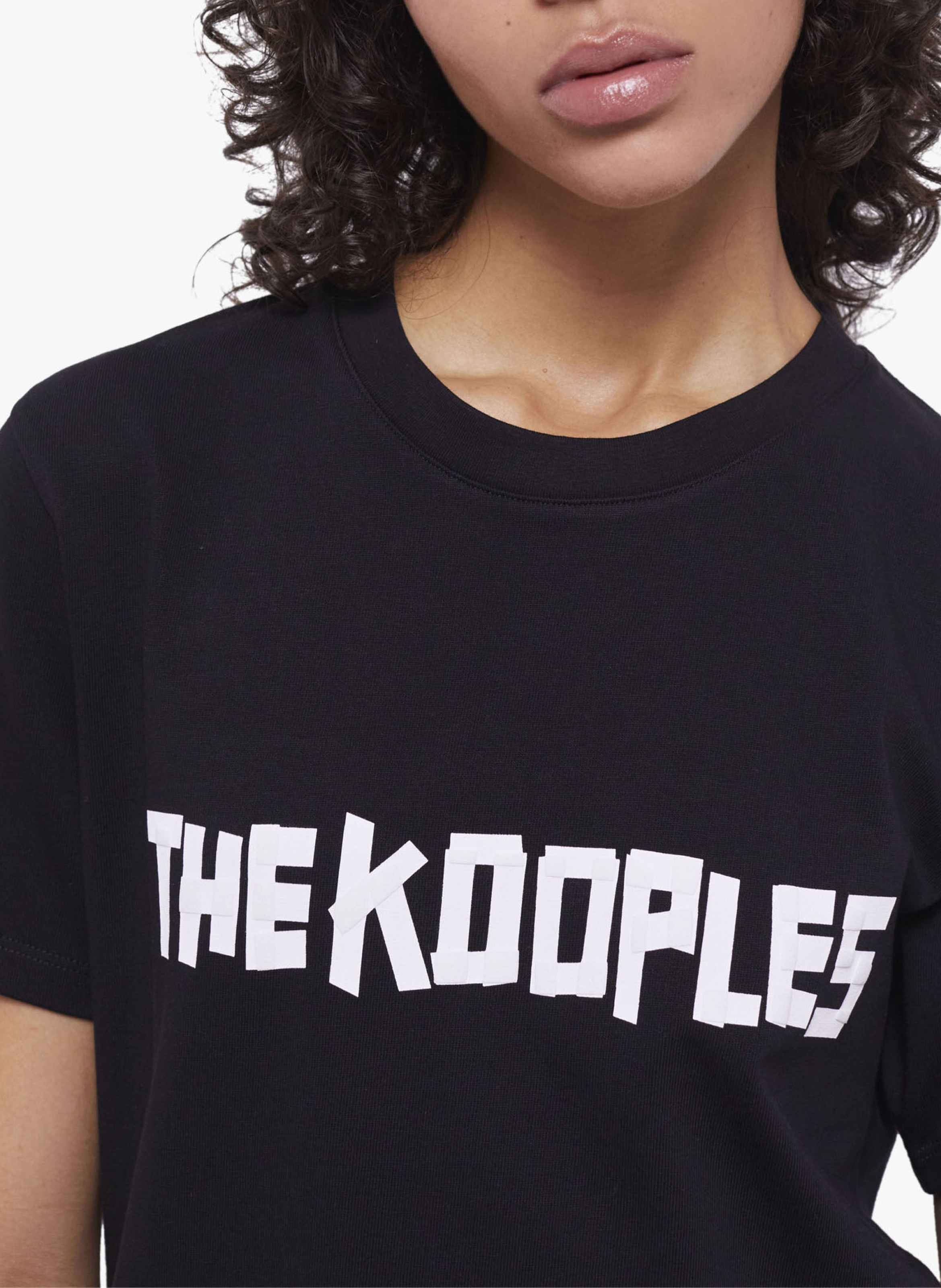 Tee-shirt col rond sérigraphié en coton  THE KOOPLES Noir