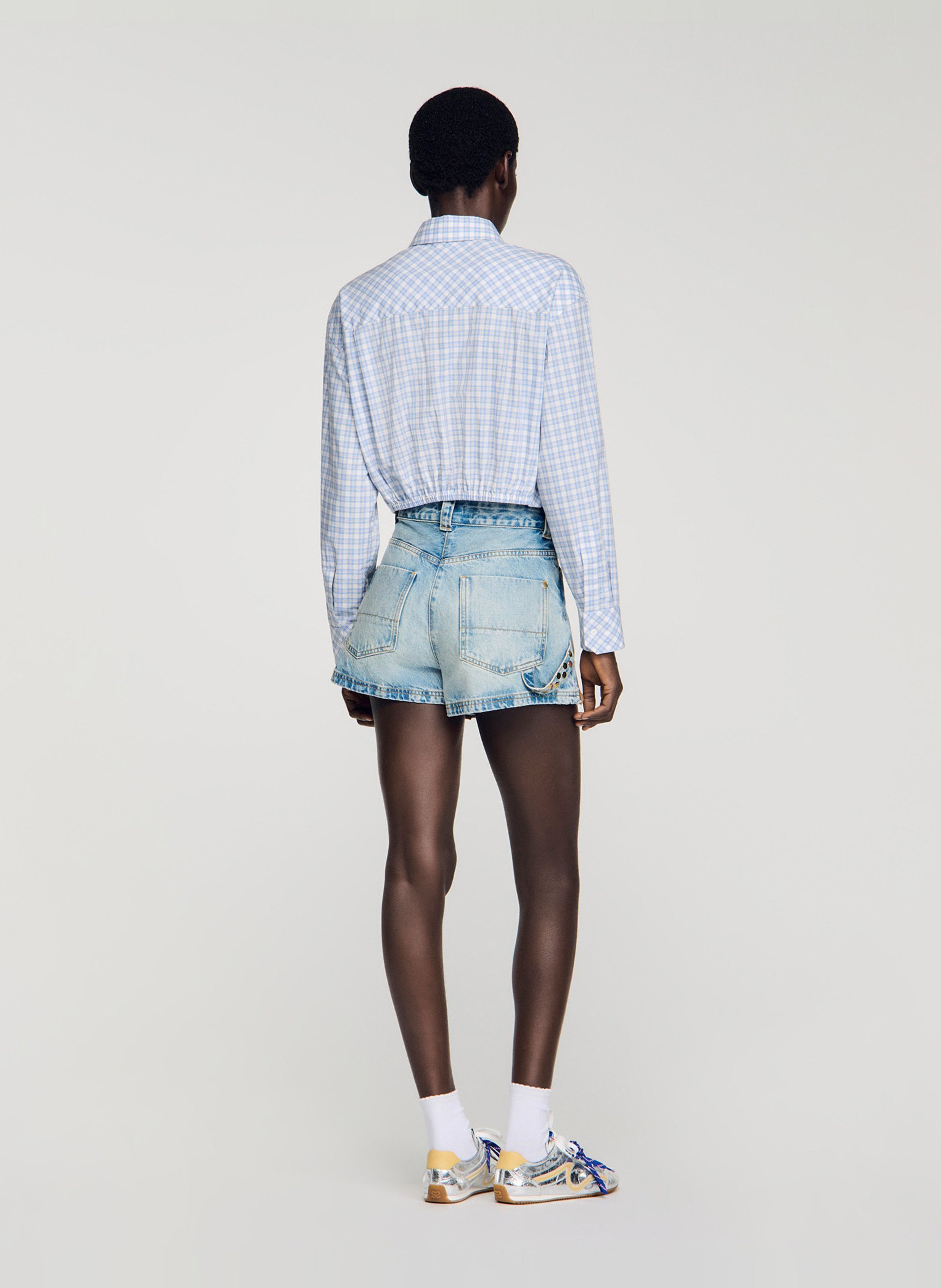 Checked shirt with classic collar SANDRO Blue