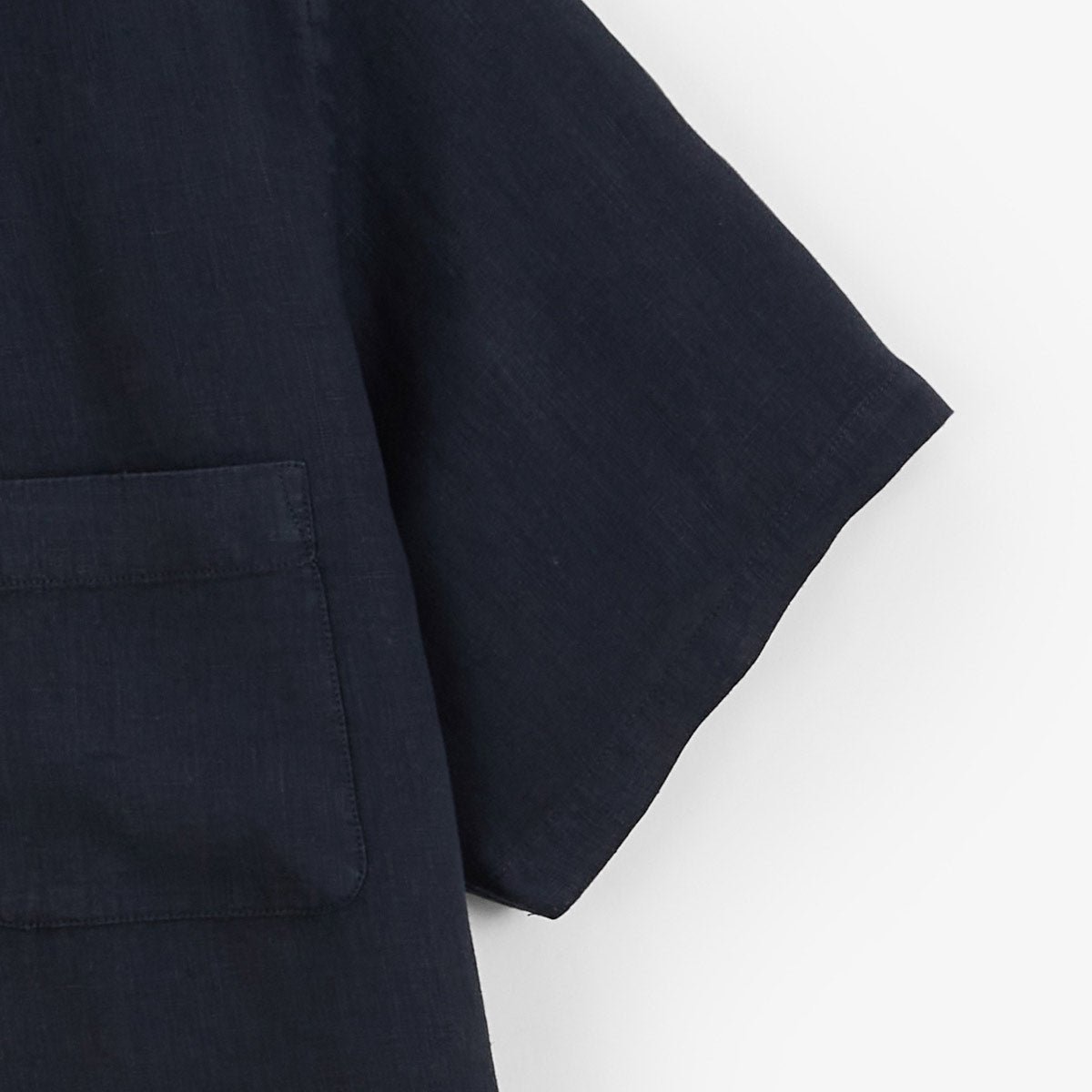 Short-sleeved plain linen shirt SERGE BLANCO Blue