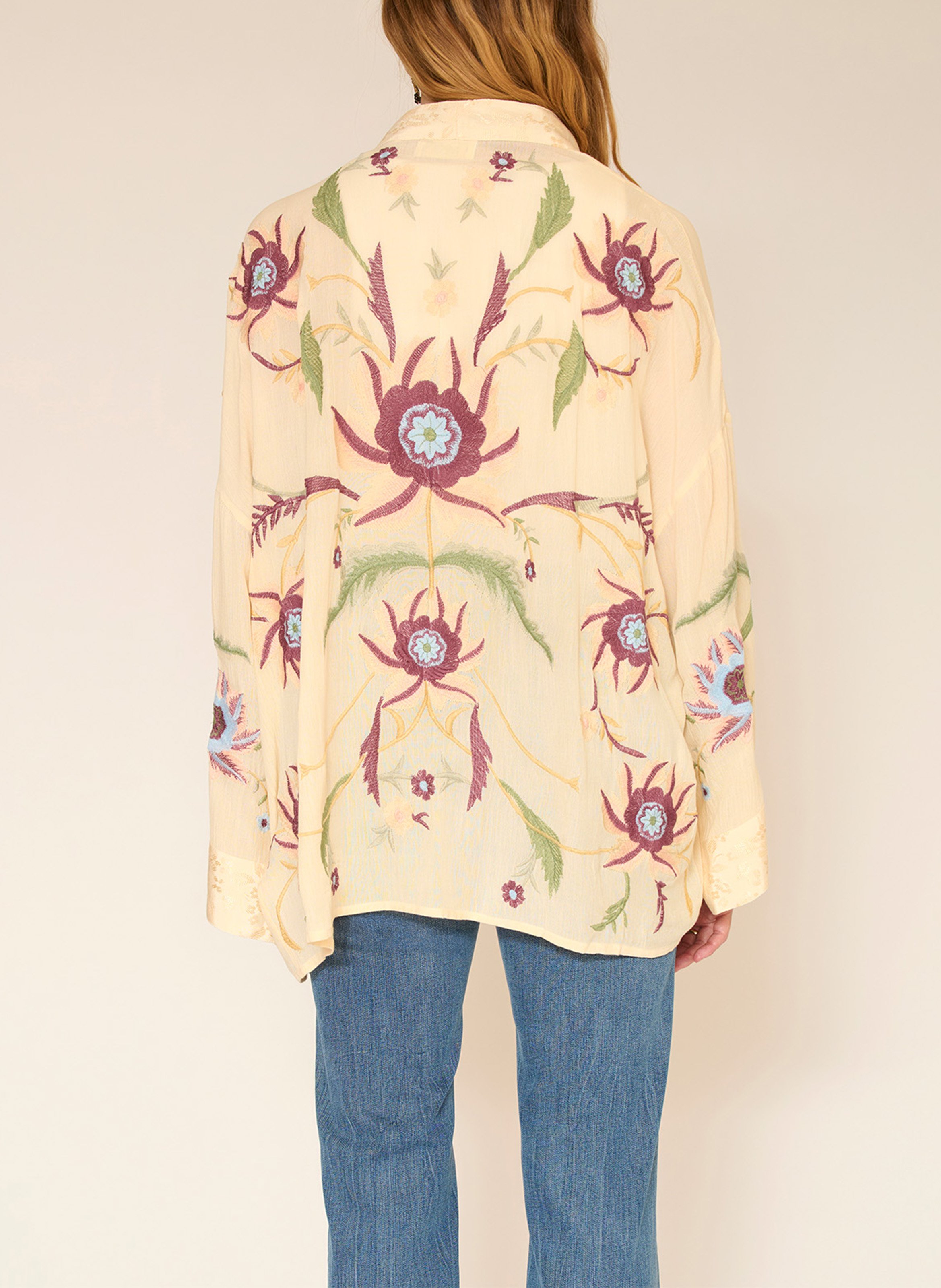 Bestickter Kimono MKT Beige